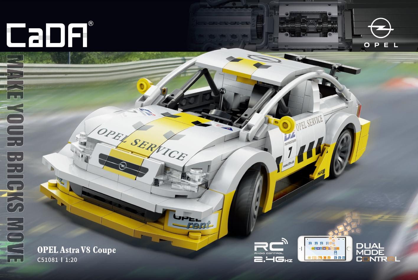 CaDA CaDA Opel Astra V8 Coupe 1/20 (330 Teile) Konstruktionsspielsteine von CaDA