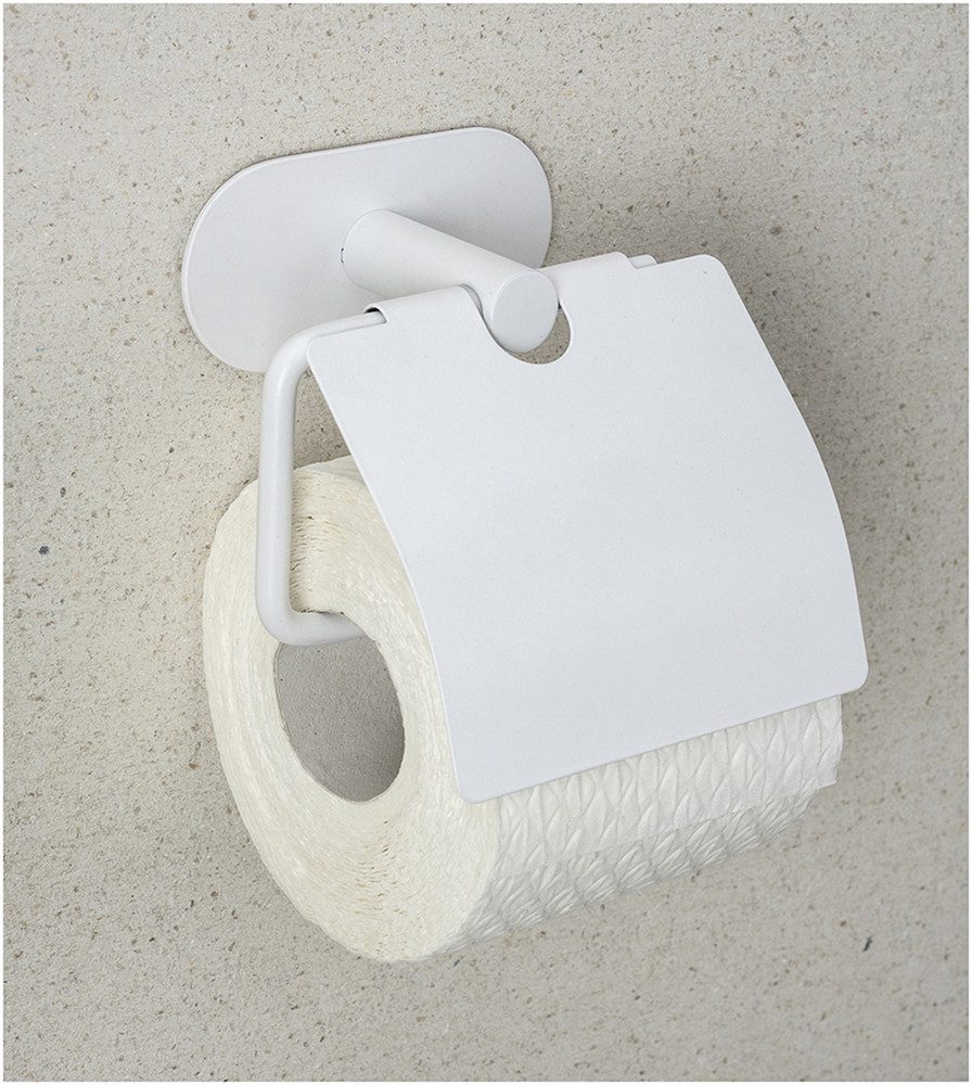 WENKO Toilettenpapierhalter Turbo-Loc® Modell Orea, mit Deckel, Befestigen ohne Bohren
