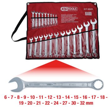 KS Tools Maulschlüssel, Ringmaulschlüssel-Satz, abgewinkelt, 21-teilig 6-32 mm