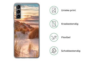 MuchoWow Handyhülle Düne - Pflanzen - Sonnenuntergang - Strand - Meer, Phone Case, Handyhülle Samsung Galaxy S21, Silikon, Schutzhülle