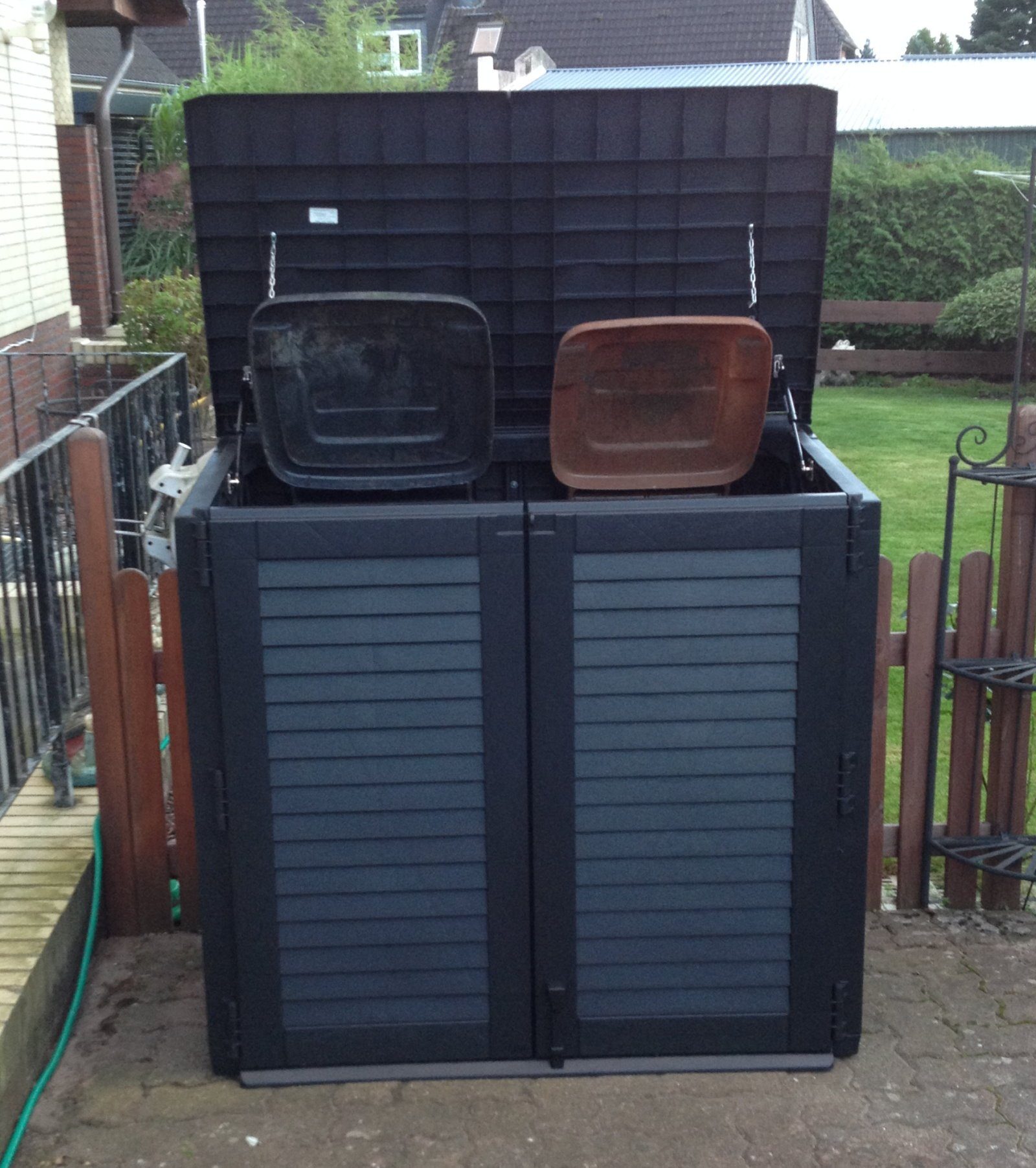 dynamic24 Mülltonnenbox, Universalbox Aufbewahrung Müllbox Garten