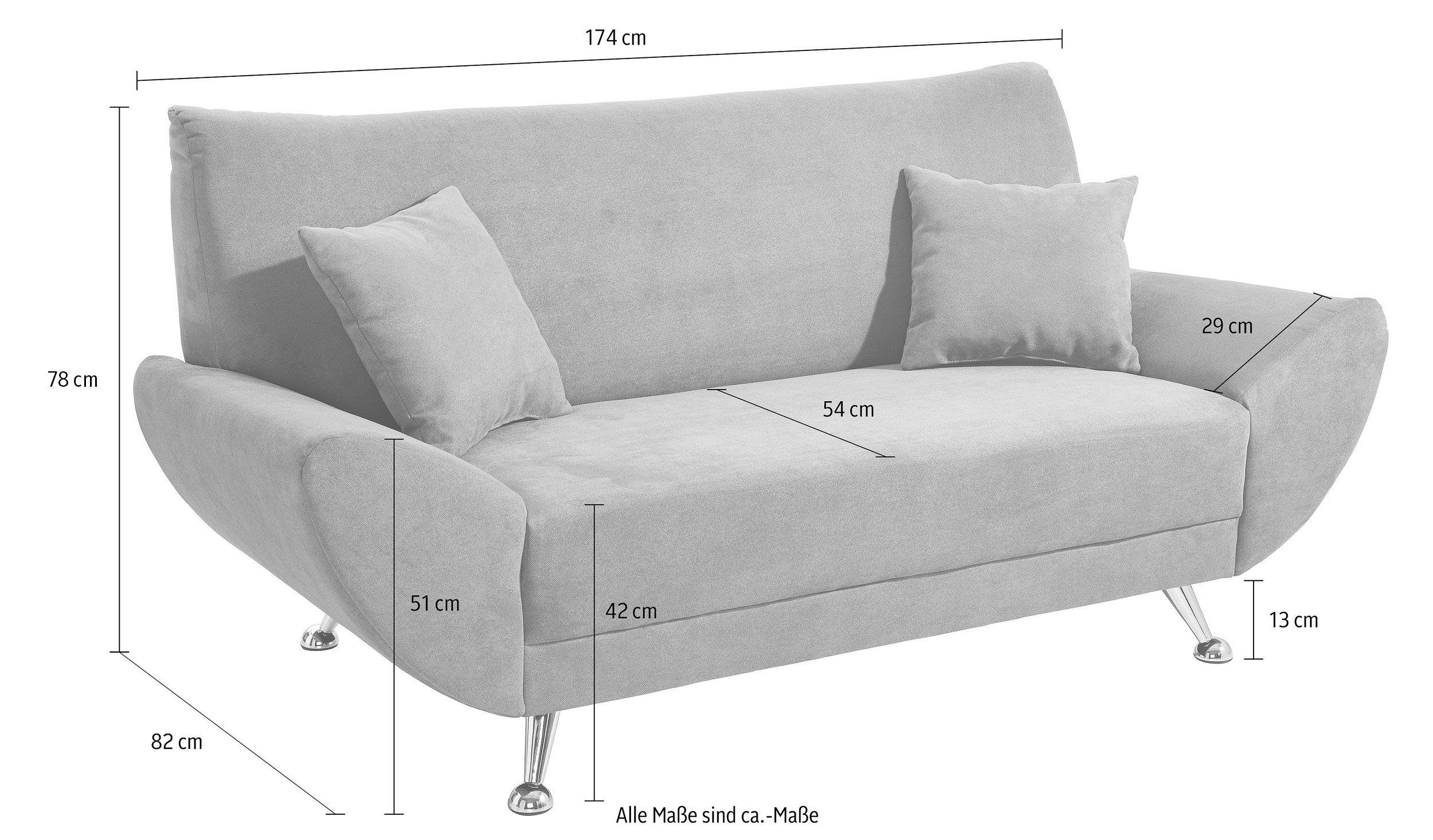 INOSIGN 2-Sitzer "Saltare, elegant und komfortabel, toller Designfuß" günstig online kaufen