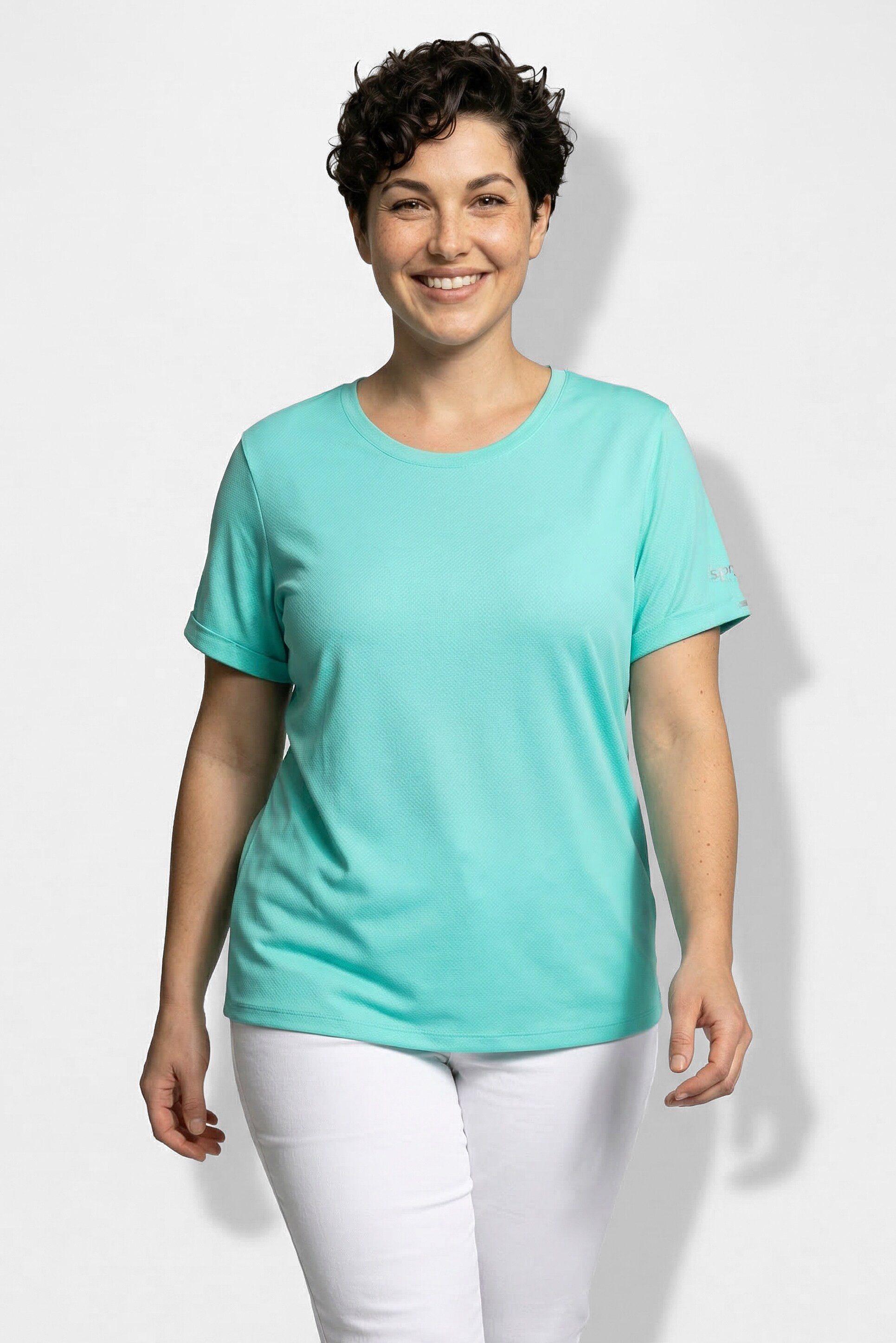 Ulla Popken T-Shirt Funktions-Shirt LSF 50+ Rundhals Halbarm recycelt günstig online kaufen