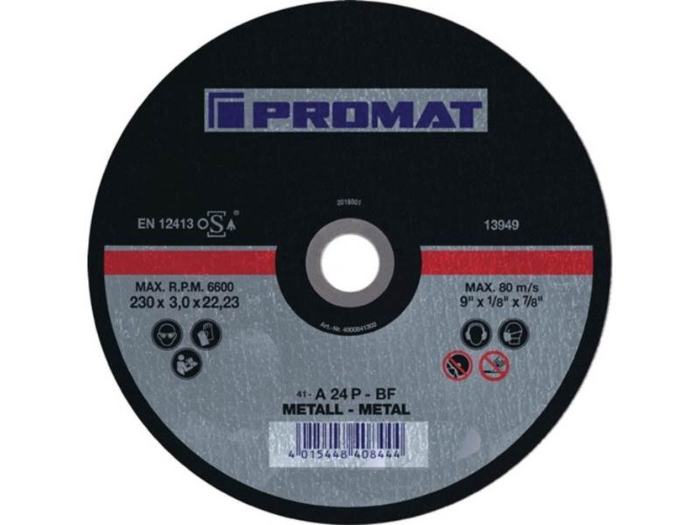 PROMAT Trennscheibe 25er Pack PROMAT Trennscheibe D230x1,9mm gerade Stahl Bohrung 22,23 mm