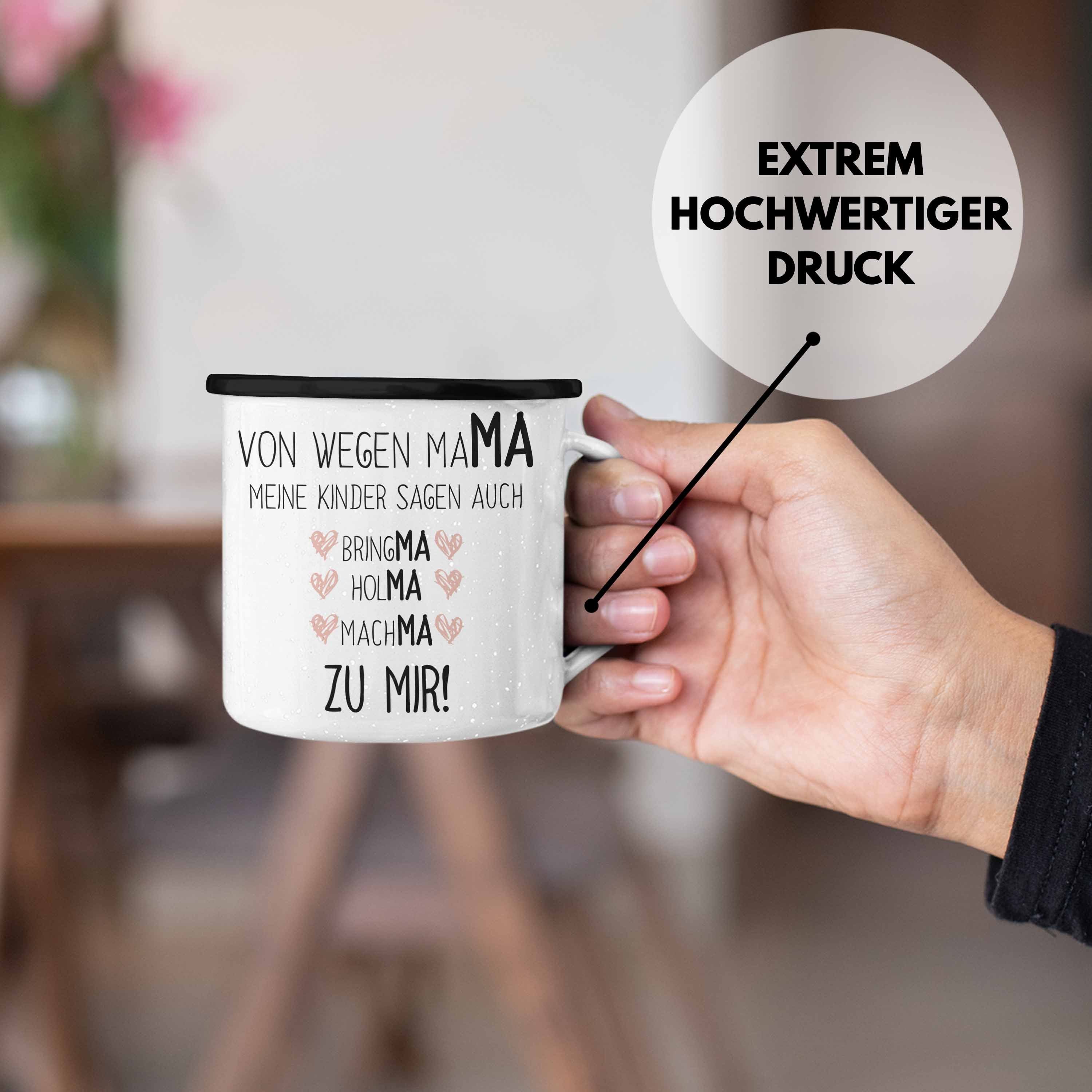 Emaille Trendation Mutter - Mama Thermotasse Spruch Trendation Geschenk Schwarz KaffeeEmaille Sohn Muttertag mit von Tasse Tasse Tochter