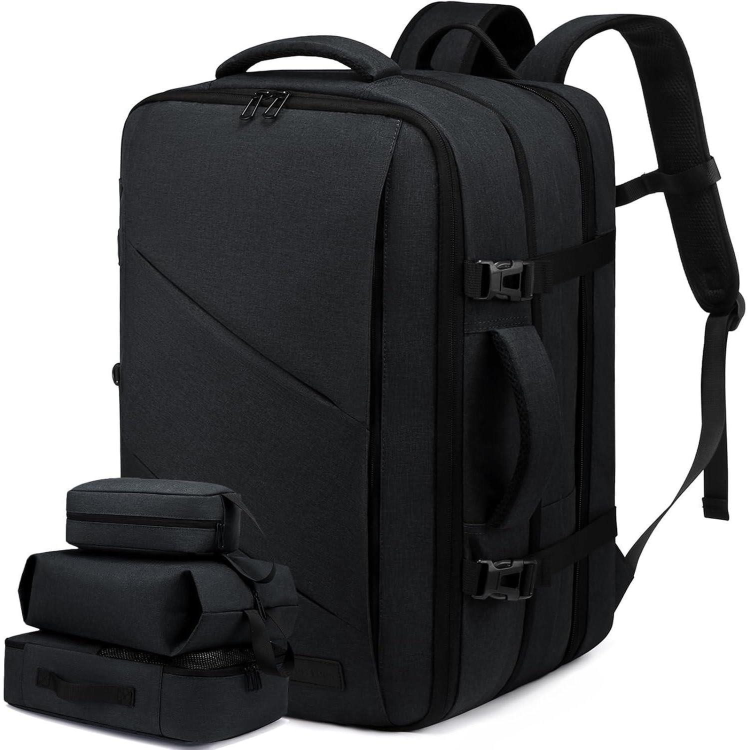 Reiserucksack Handgepäck Rucksack erweiterbar 32-50L, Laptop für 18 Zoll, Flugzeug