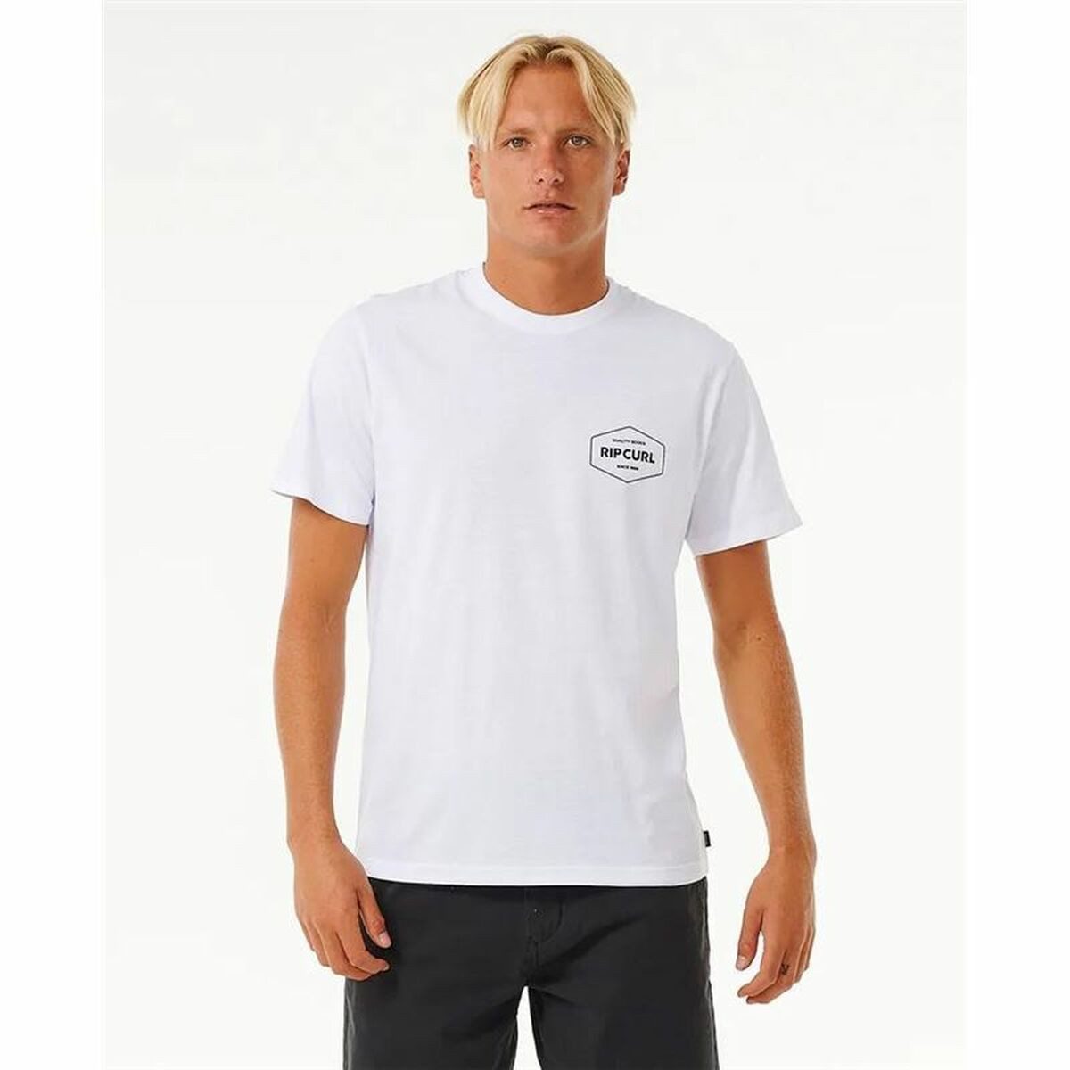 Rip Curl T-Shirt Herren Kurzarm-T-Shirt Rip Curl Stapler Weiß