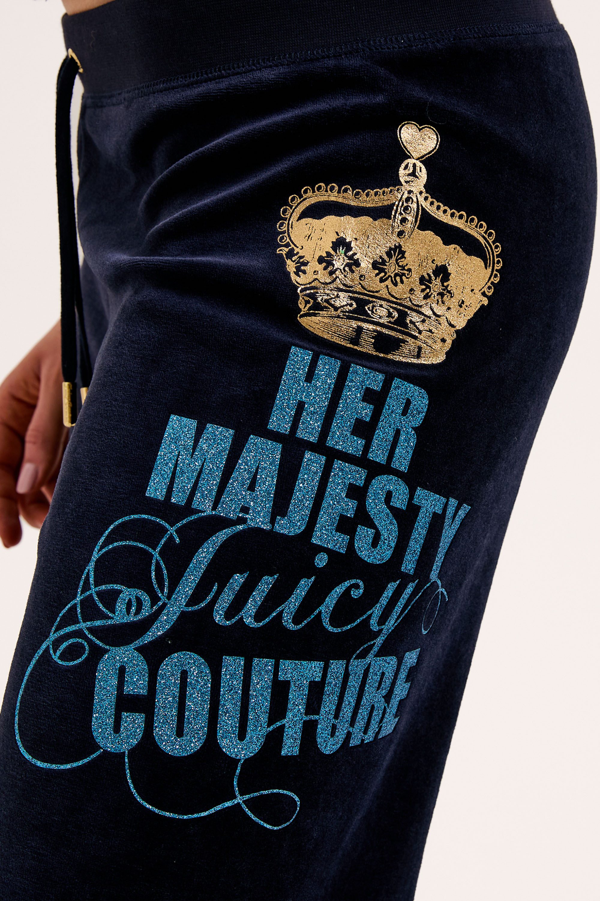 Juicy Couture Sweathose HER MAJESTY CAISA TRACKPANT. Damen Trainingshose Damen, Sweathose, Velour, Jogginghose mit Glitzer, Sale