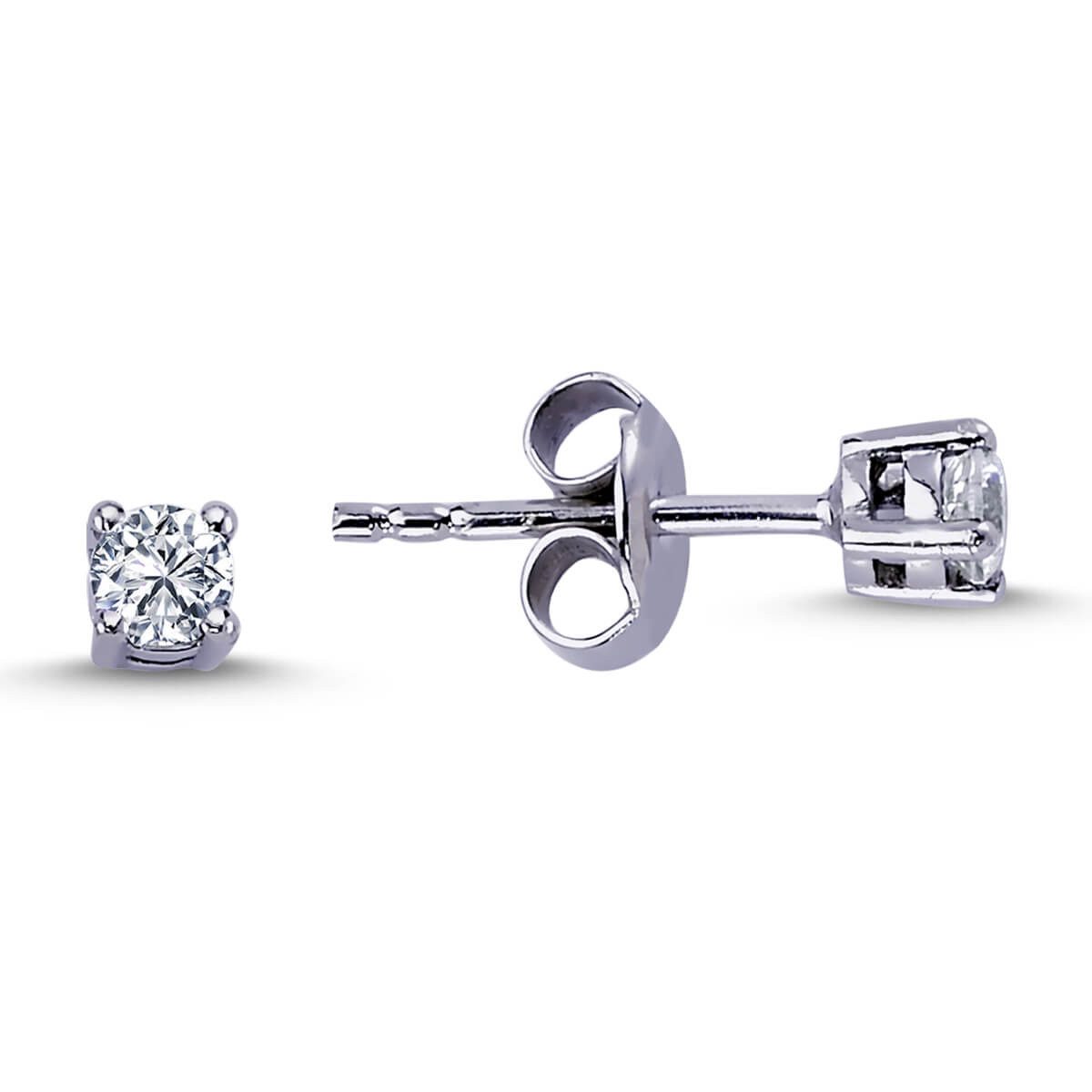 EinStein Diamant Paar Ohrstecker 0,20 Carat Diamant Solitär Ohrringe 585`er Weißgold