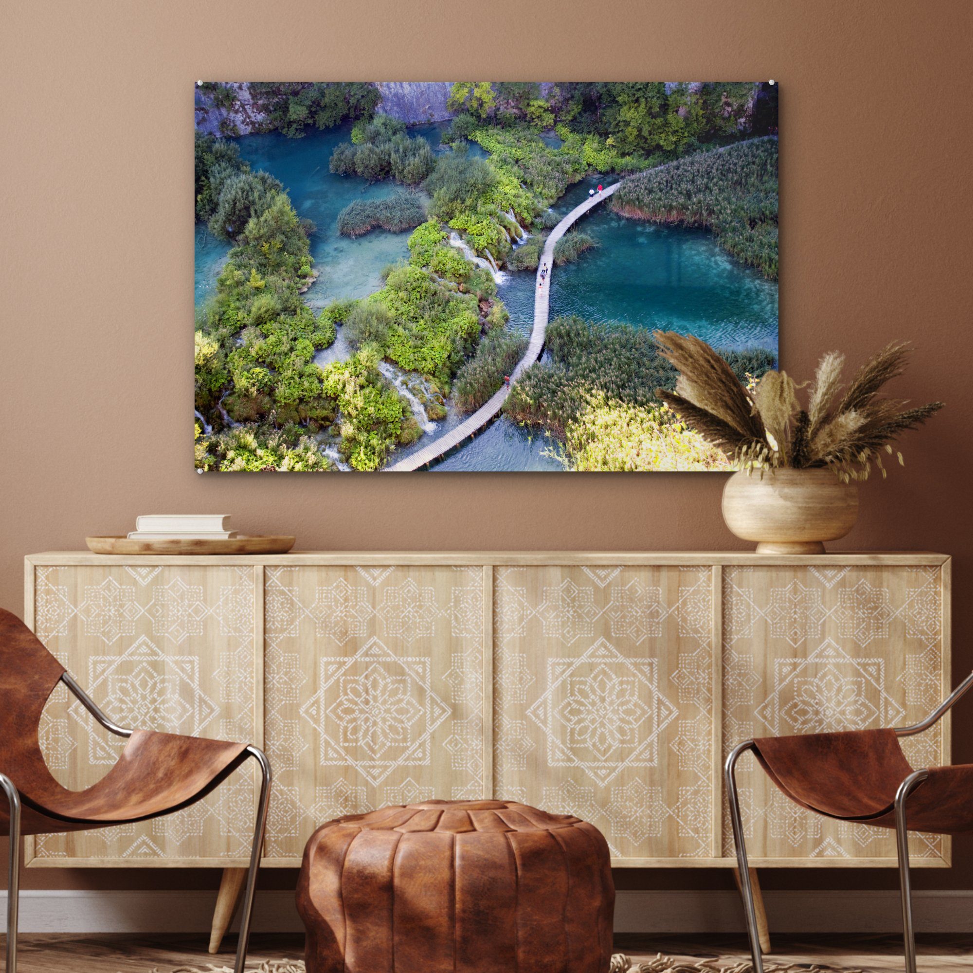 St), Herbst, des Acrylglasbilder Schlafzimmer im (1 Acrylglasbild Ansicht Wohnzimmer MuchoWow & Seen Nationalparks Plitvicer