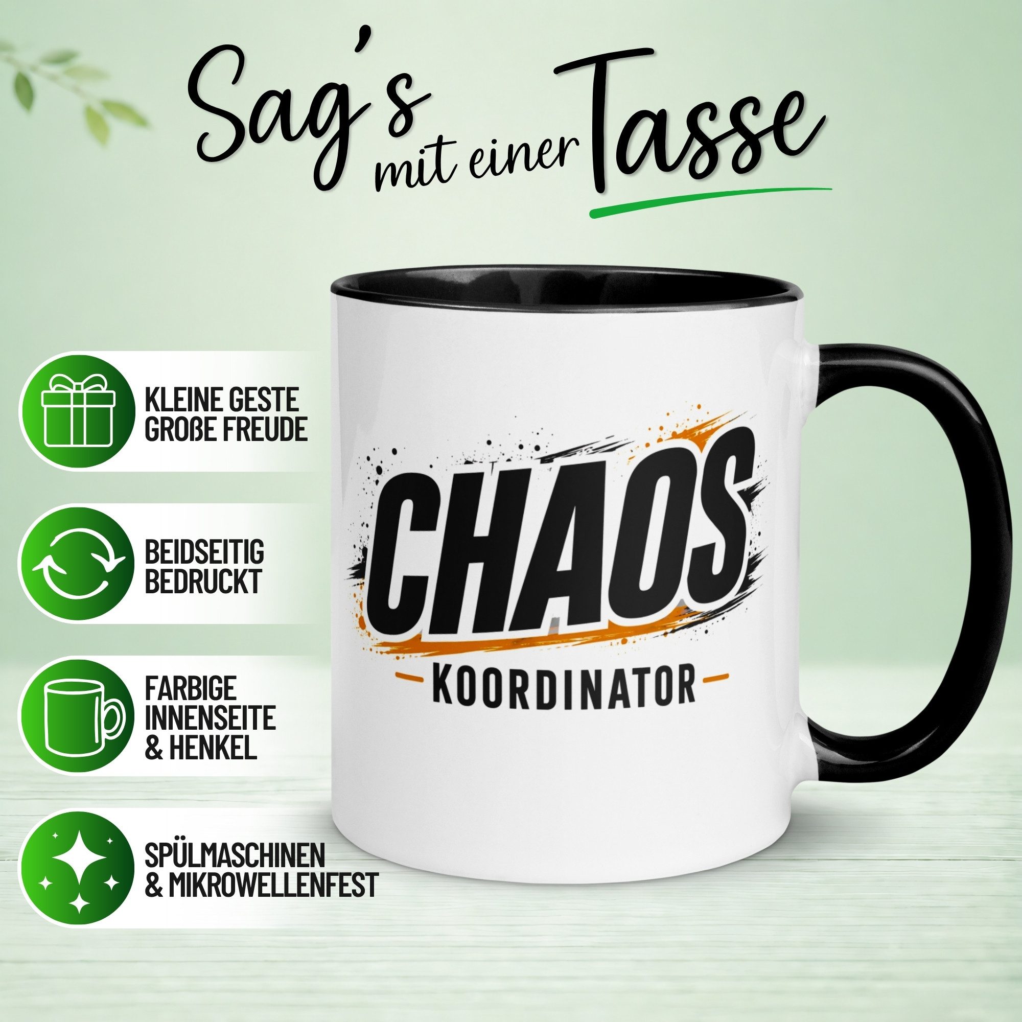 Momentals Tasse Kollege – „Chaos Koordinator“ – Bester Arbeitskollege Geschenk Becher, Gratis Versand · Links-&Rechtshänder · Spülmaschinenfest