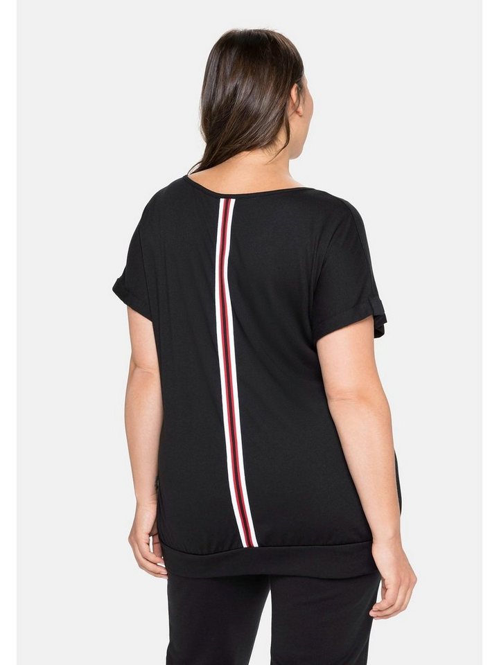 Größen T-Shirt Sheego mit Streifen-Applikation hinten Große