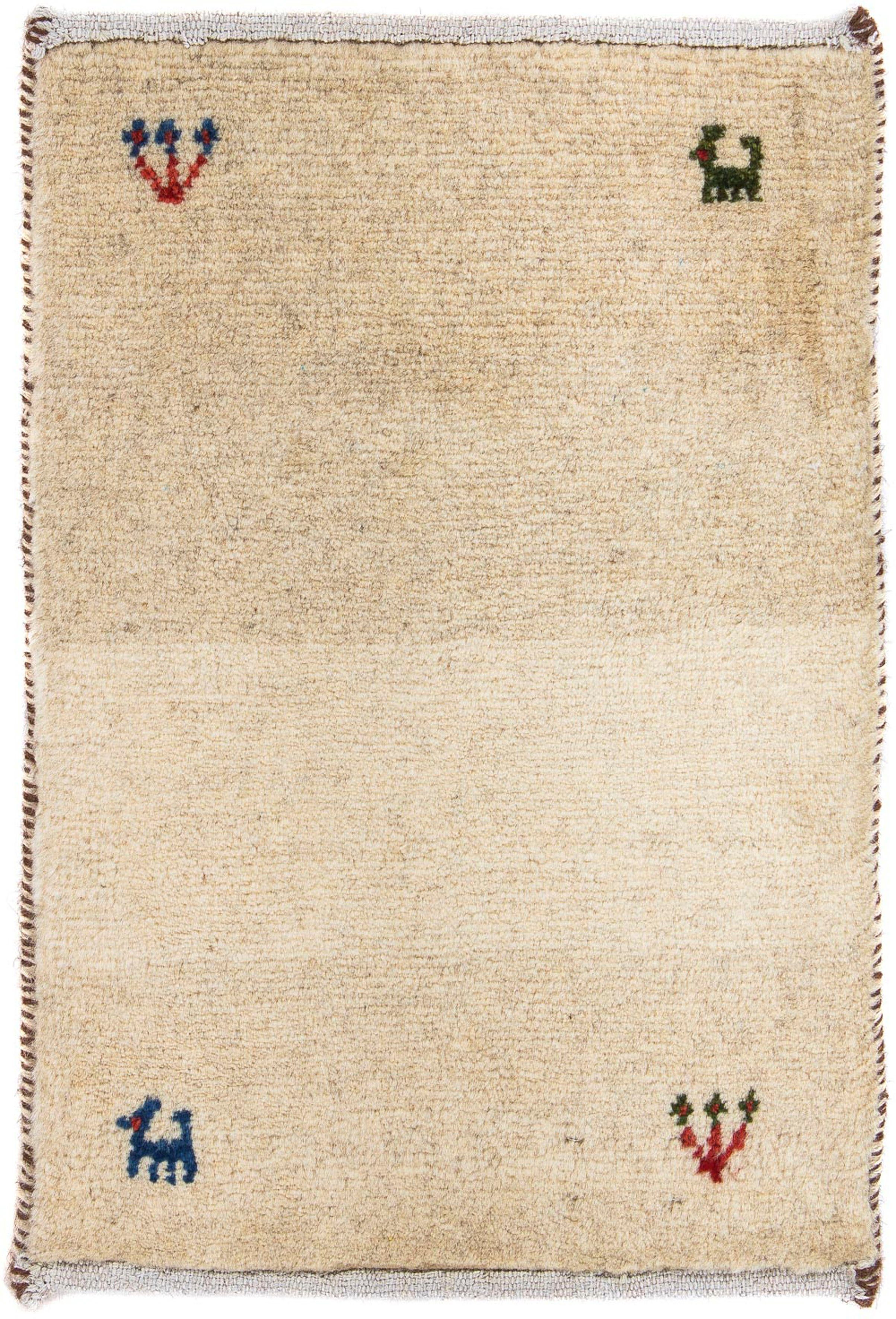 x morgenland, Perser Einzelstück Wohnzimmer, 12 40 - beige, cm mm, mit Gabbeh - 60 Höhe: Loribaft Wollteppich rechteckig, Handgeknüpft, - Zertifikat