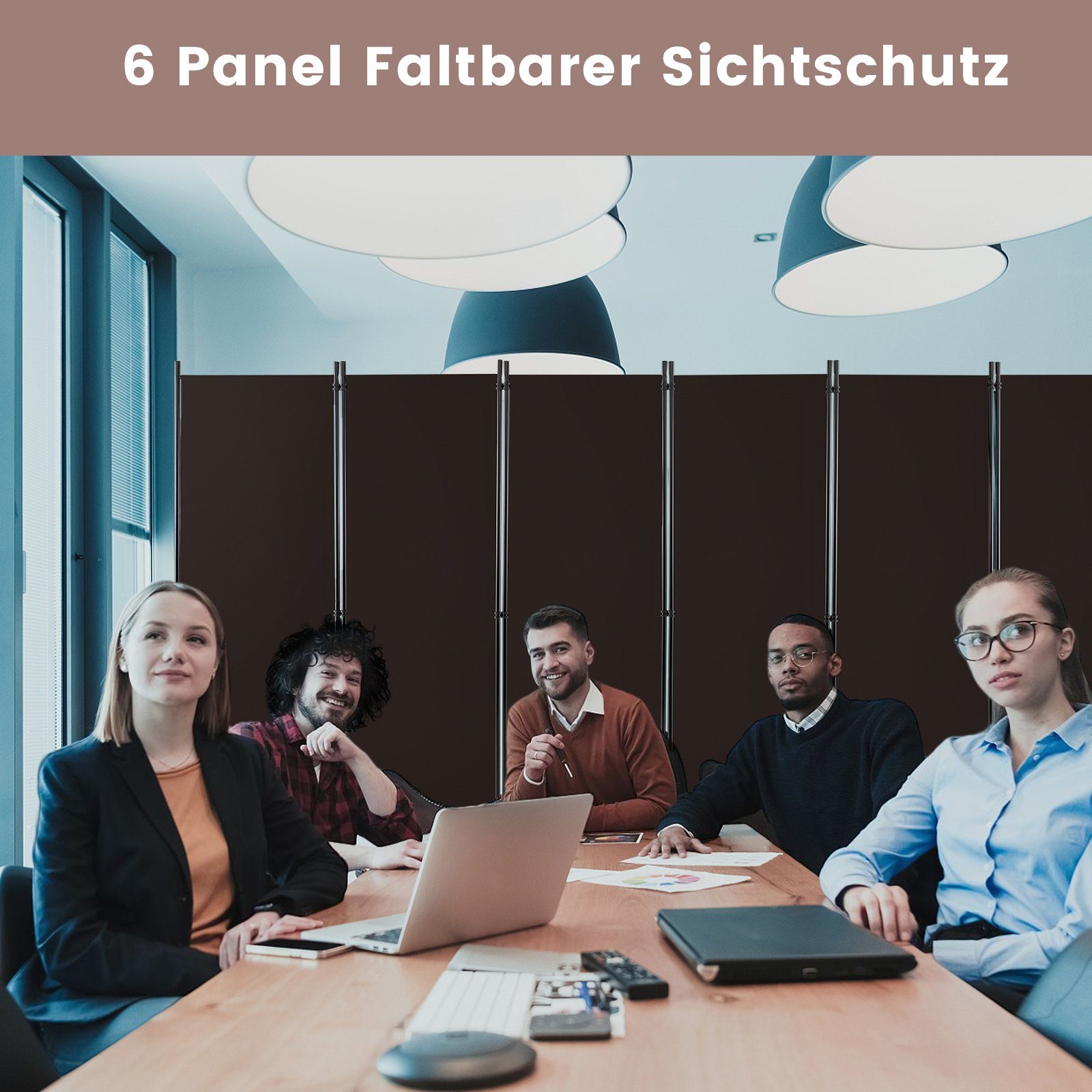COSTWAY Paravent, 6 tlg. Raumteiler, auf günstig online kaufen