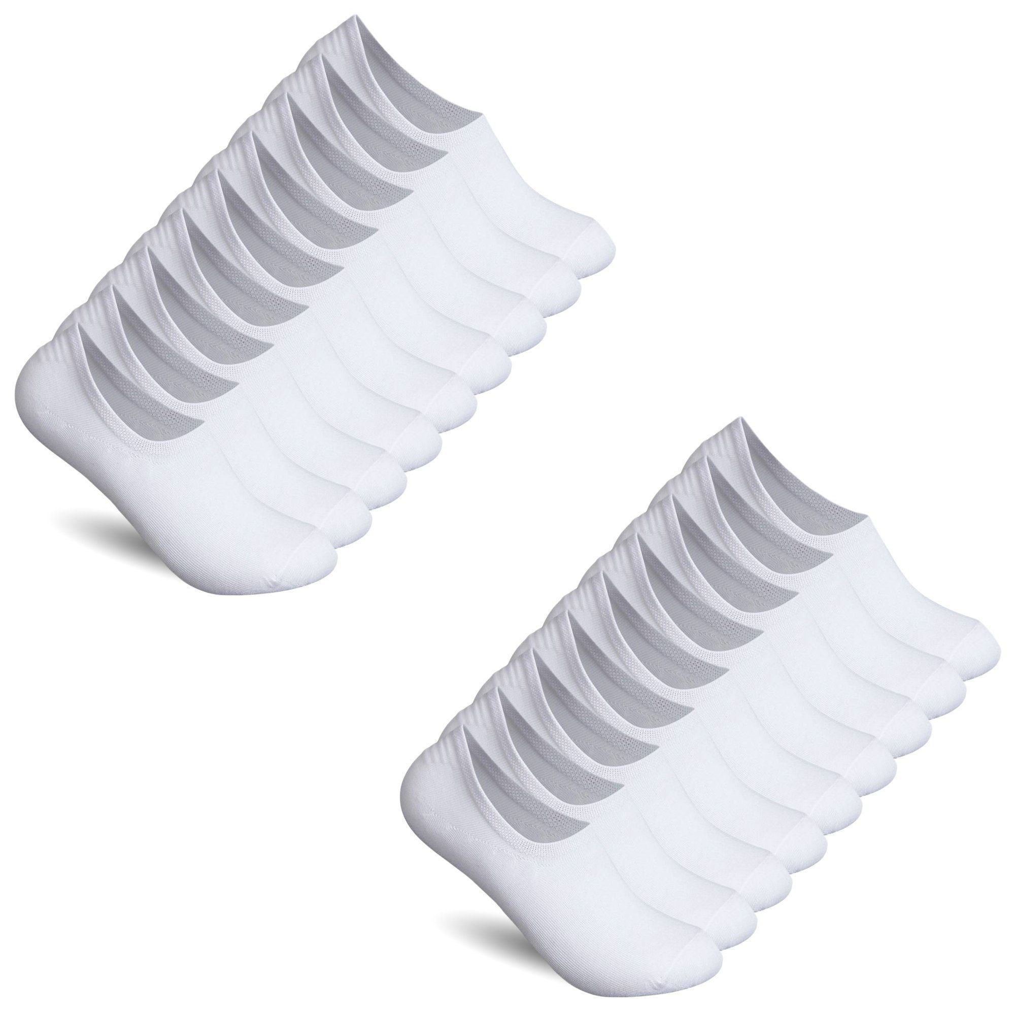 TEXEMP Füßlinge 6 - 18 Paar Invisible Sneaker Socken Damen & Herren Gekämmte Baumwolle (Packung, 18-Paar) Unsichtbar & Rutschfest in den Schuhen
