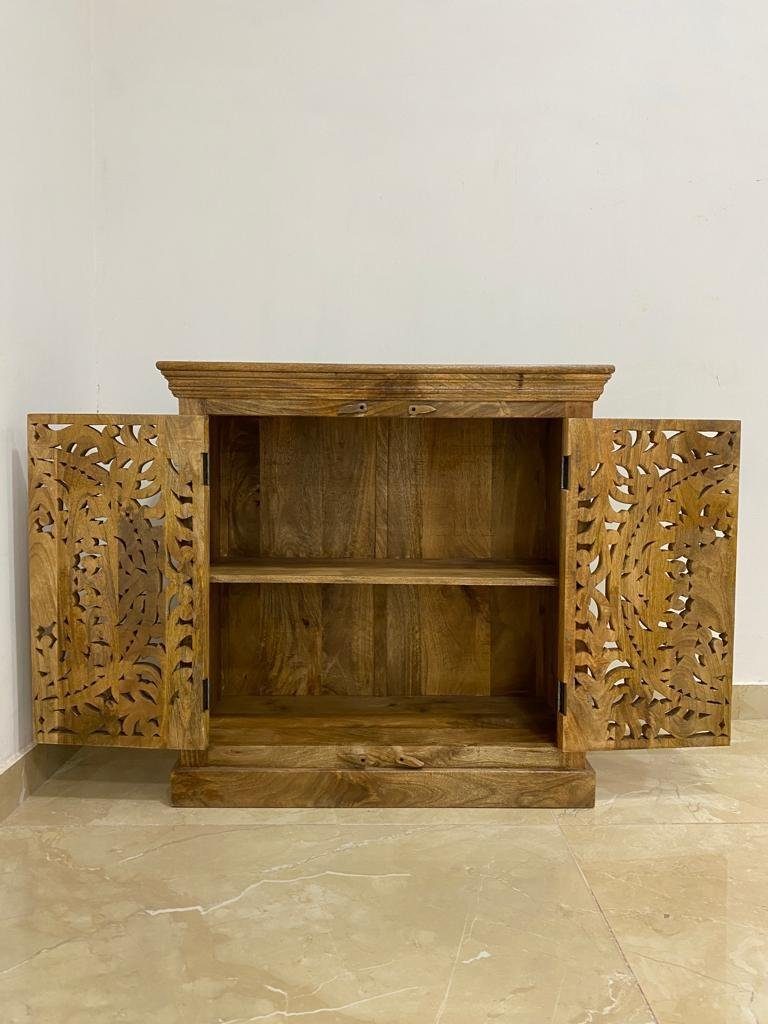 Oriental Galerie Unterschrank Natur Sideboard Benisha 90 cm Handarbeit Indien