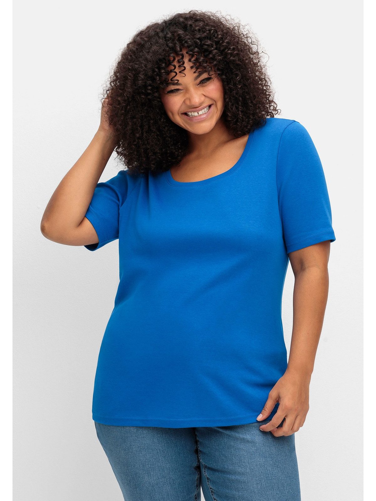 Sheego T-Shirt Große Größen aus reiner Baumwolle