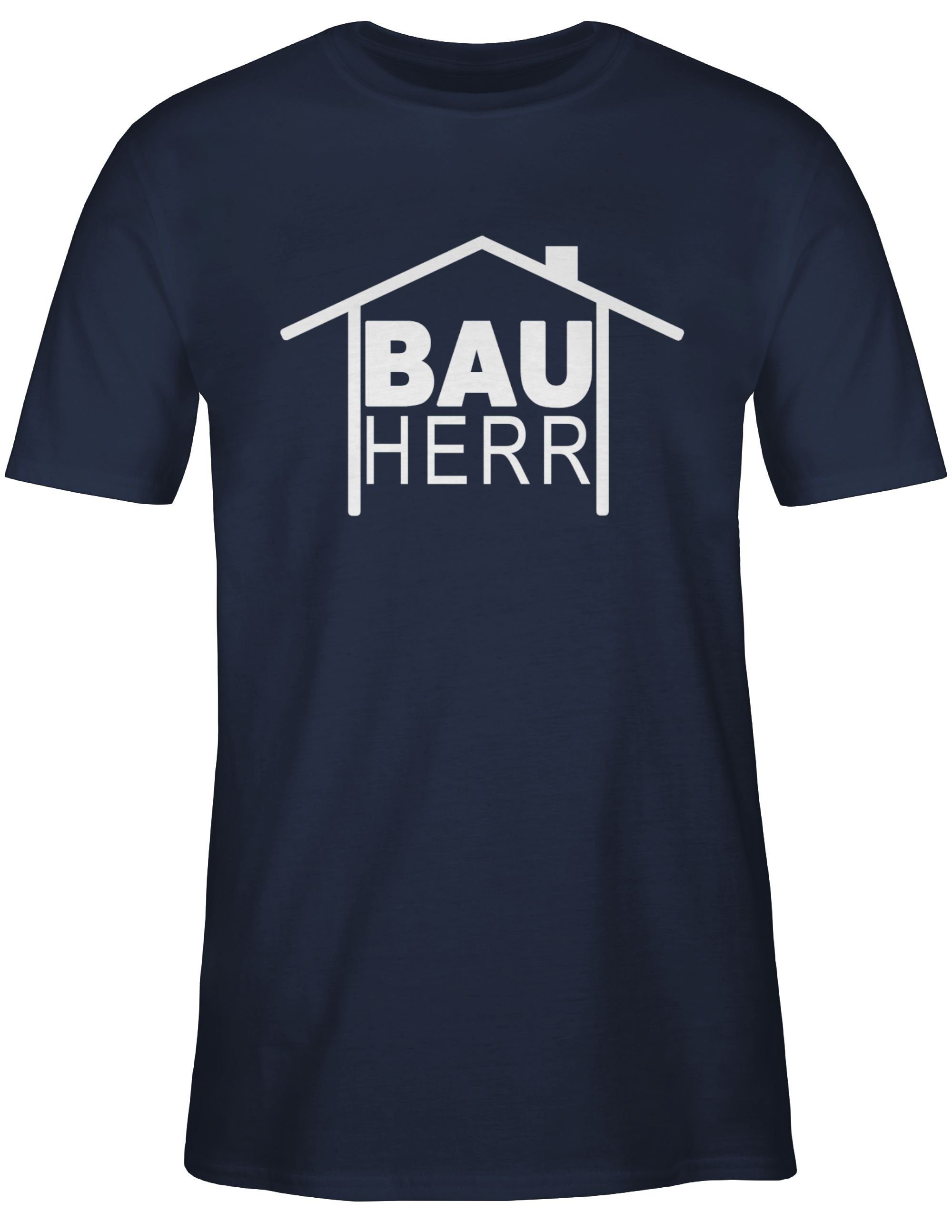 mit Blau 2 Spruch Heimwerker Statement Sprüche Bauherr Shirtracer Navy T-Shirt
