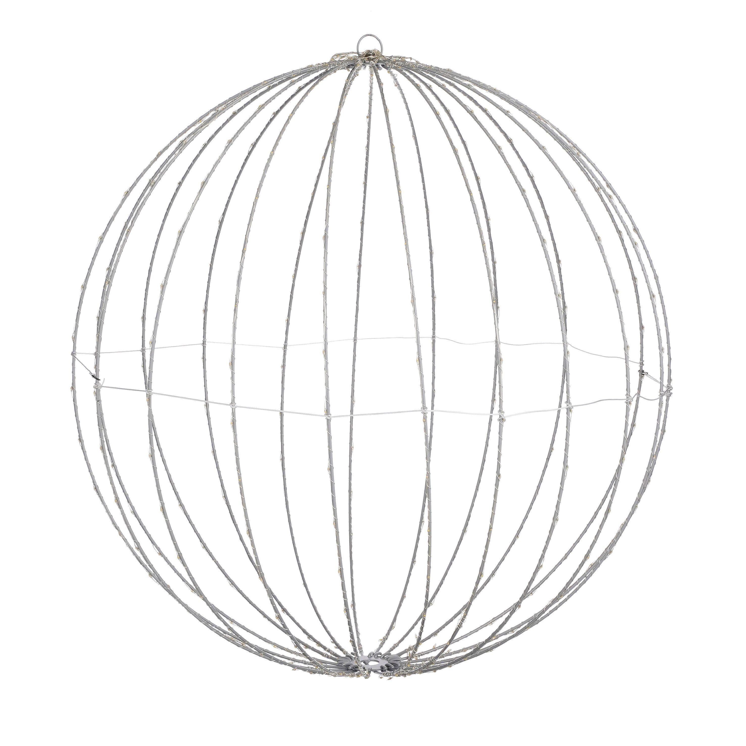 Luca Lighting Weihnachtsfigur Luca Lighting Kugel klassisch weiss 400led IP44 mit Timer - d60cm