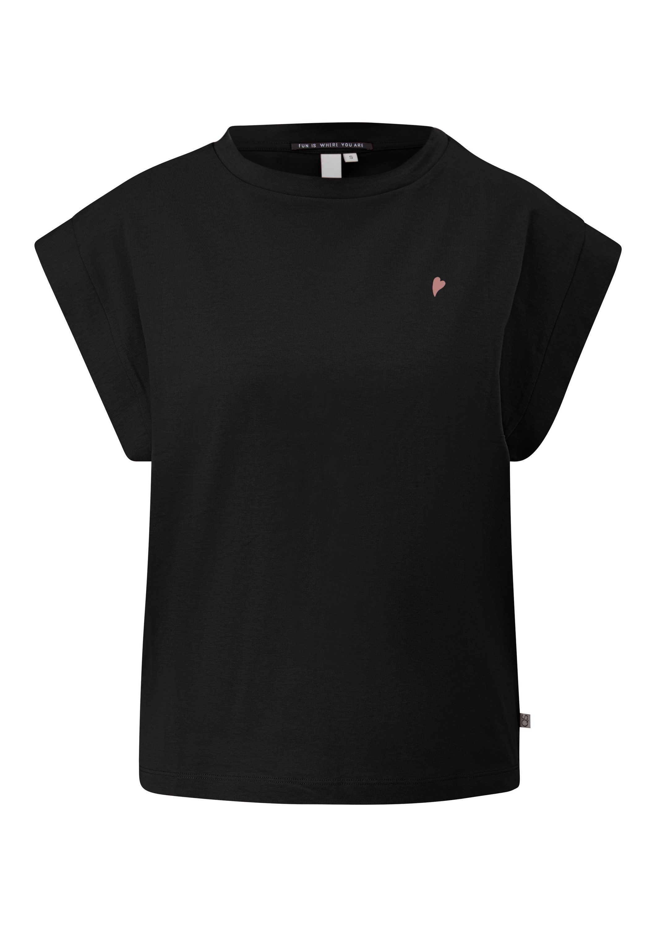 QS Kurzarmshirt T-Shirt T-Shirt mit überschnittenen günstig online kaufen