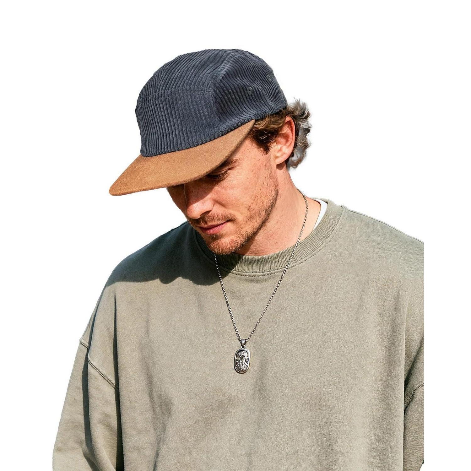 Baseball Cap Basecap 5 Panel Cord Snapback Herren Damen Einheitsgröße D5PH05-Grey