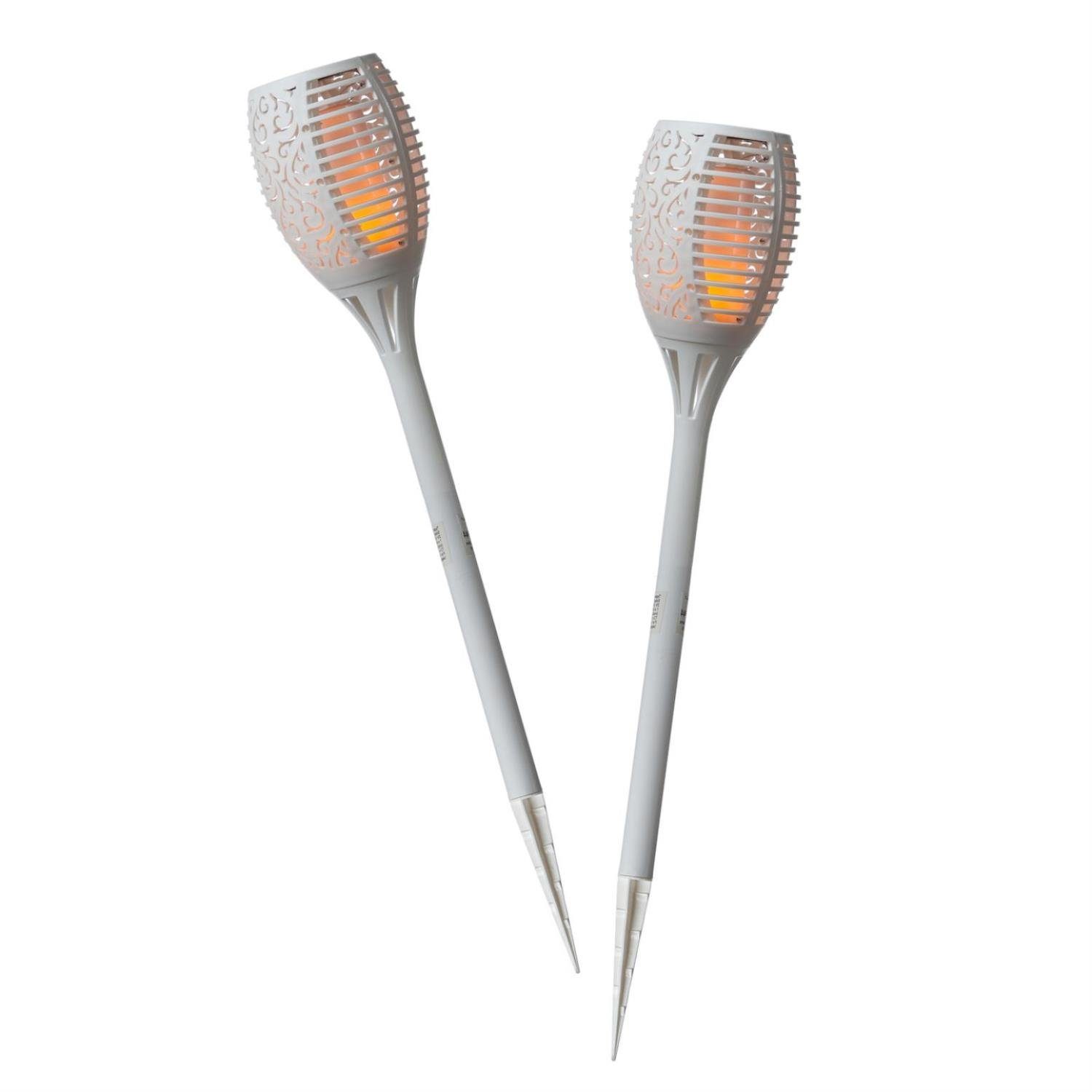 LED Gartenfackel LED Solar Garten Fackel Feuereffekt 79cm Wegleuchte Solarleuchte 2Stk.