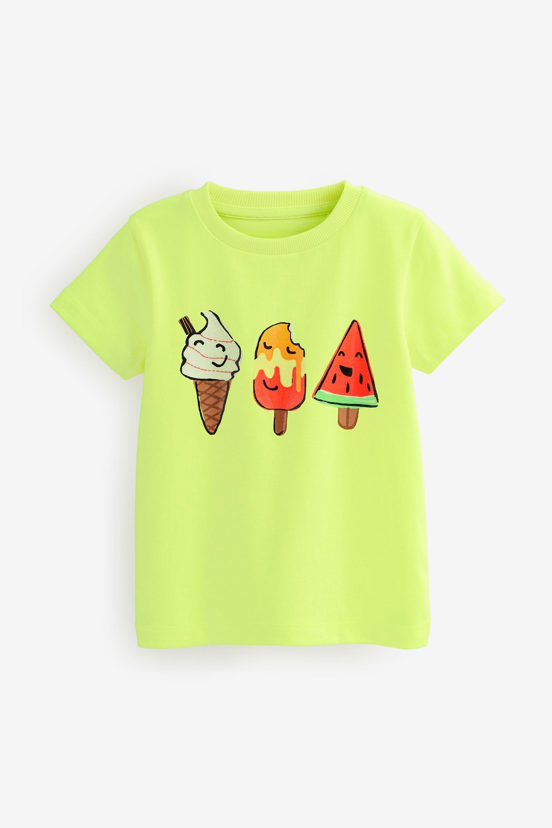 Next T-Shirt Kurzarm-T-Shirt mit Figurenmotiv (1-tlg) Yellow Ice Cream