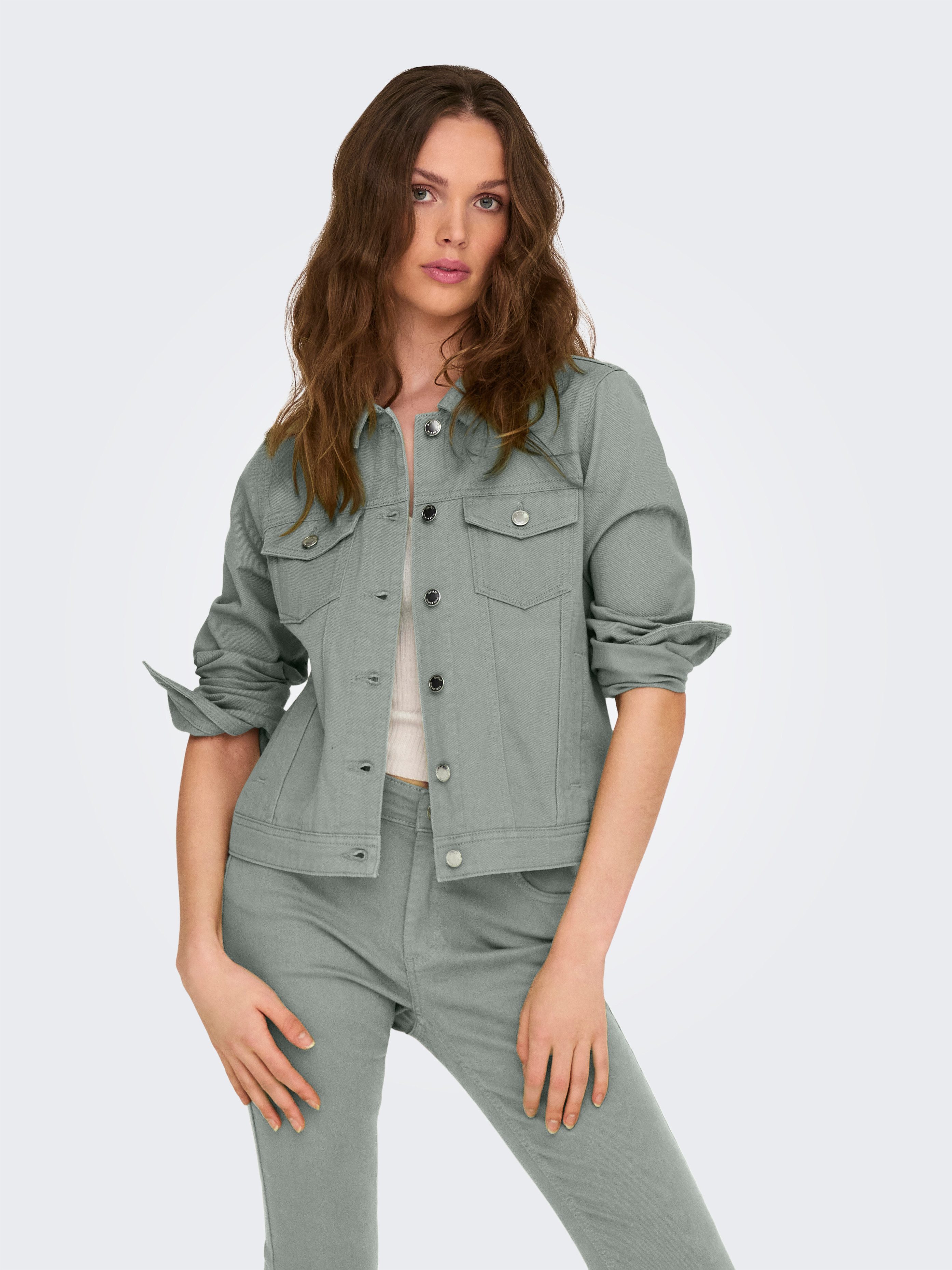 ONLY Jeansjacke ONLTIA L/S COLORED JACKET PNT RP mit durchgehender Knopflei günstig online kaufen