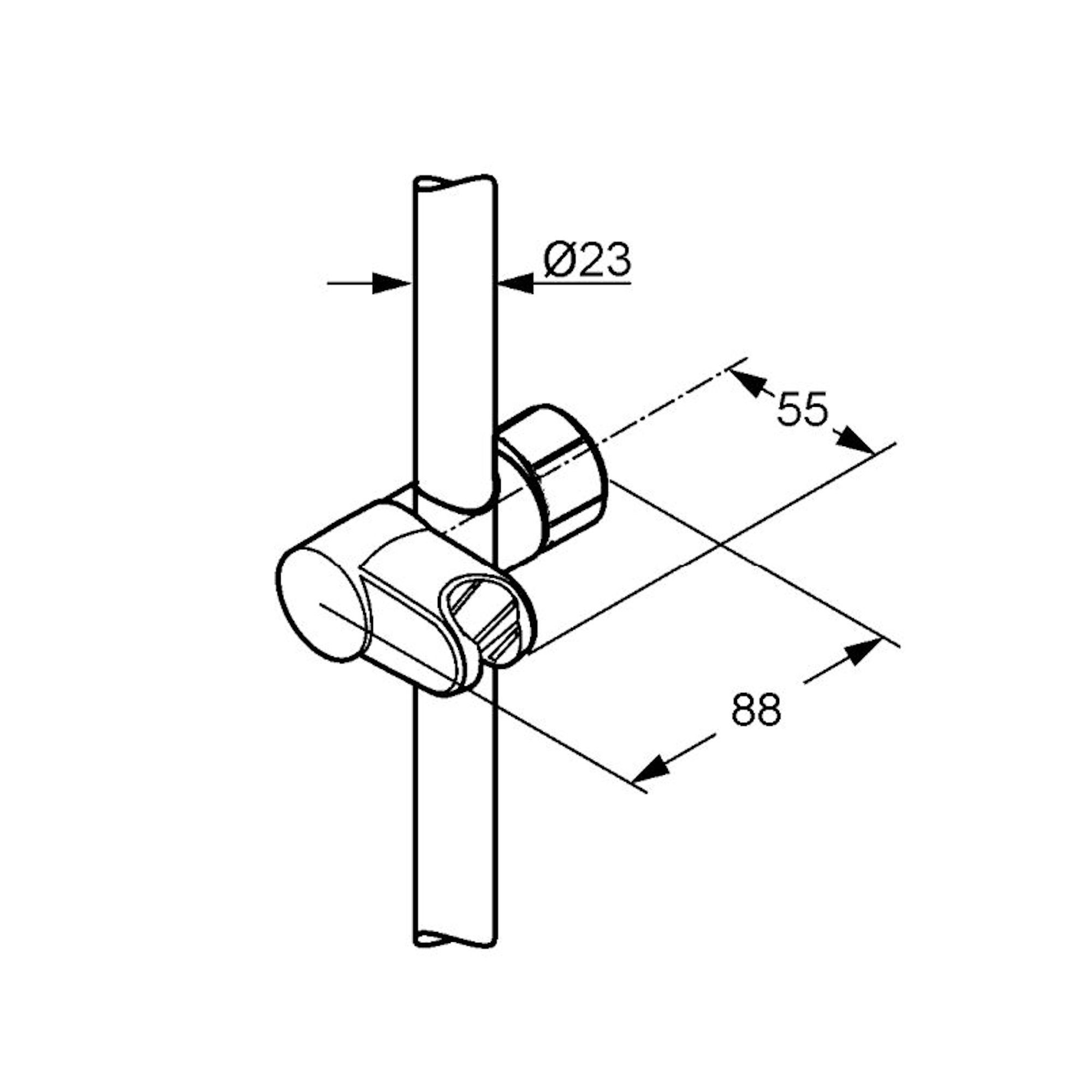 Kludi Brausehalter Gleitschieber Brausehalter ZE für Wandstange 23 mm chrom7486905-00