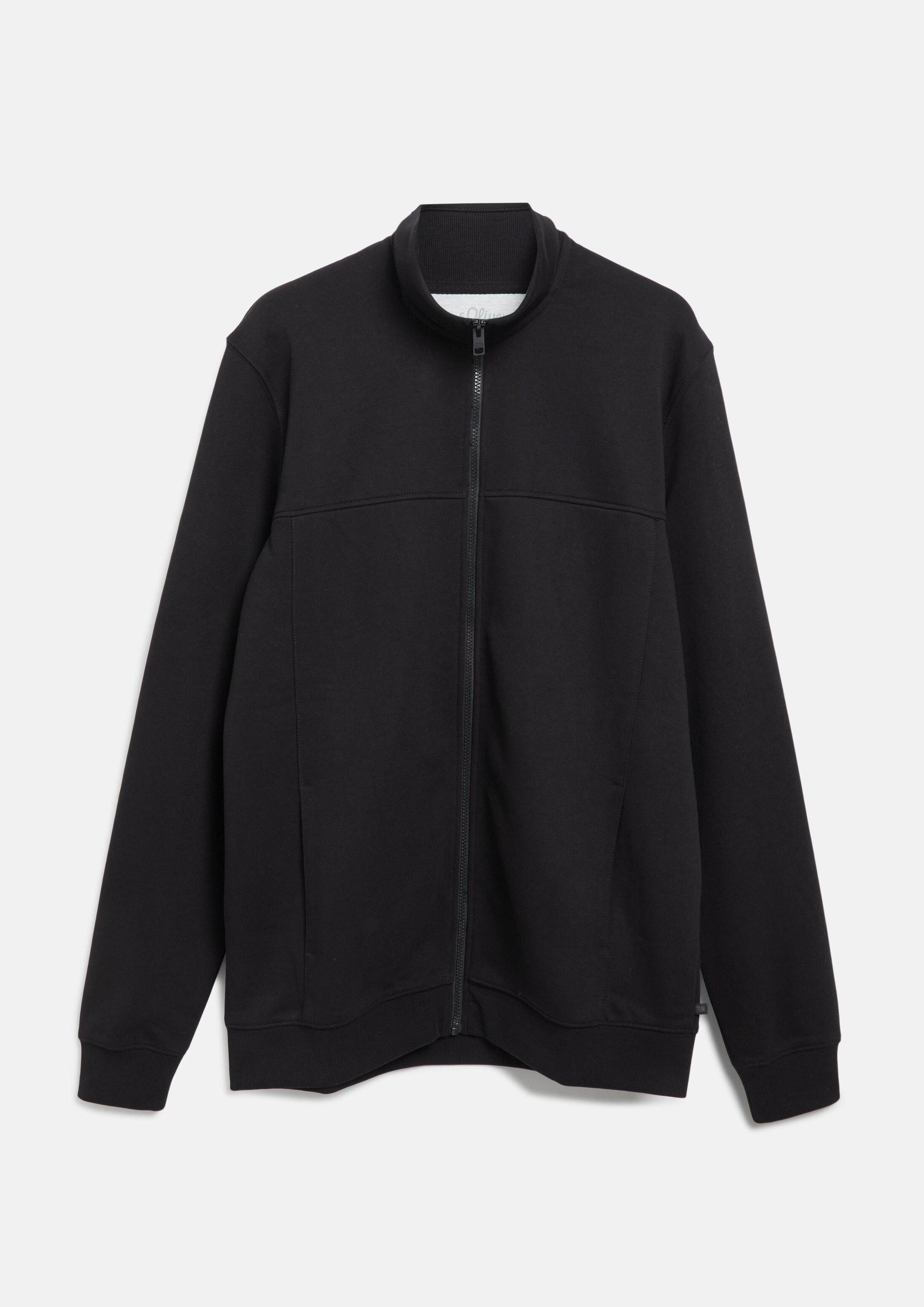 s.Oliver Sweatjacke Sweatshirt Jacke Sweatjacke mit Stehkragen und Eingrifftaschen
