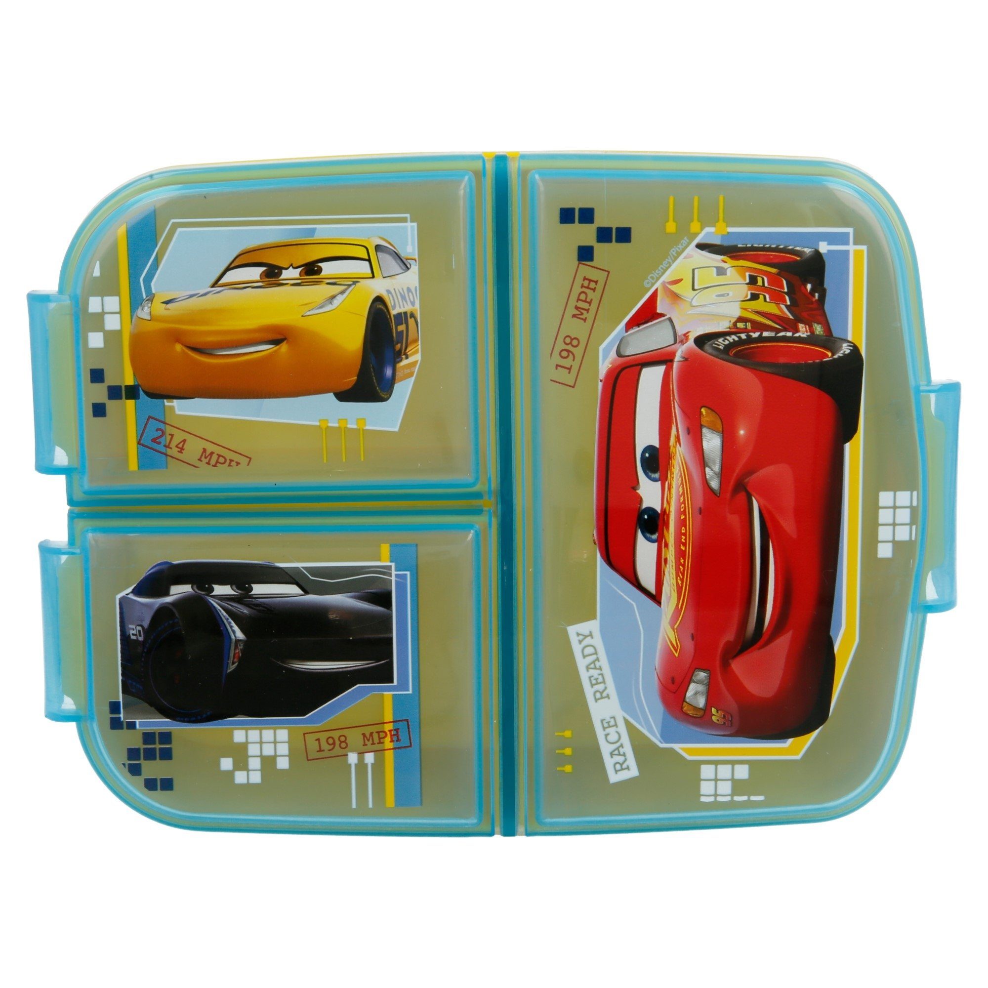2 (2-tlg), 400 Disney Cars tlg. Brotdose ml McQueen Lunchbox 3Kammer Lightning Alu-Trinkflasche Lunch Set, Disney