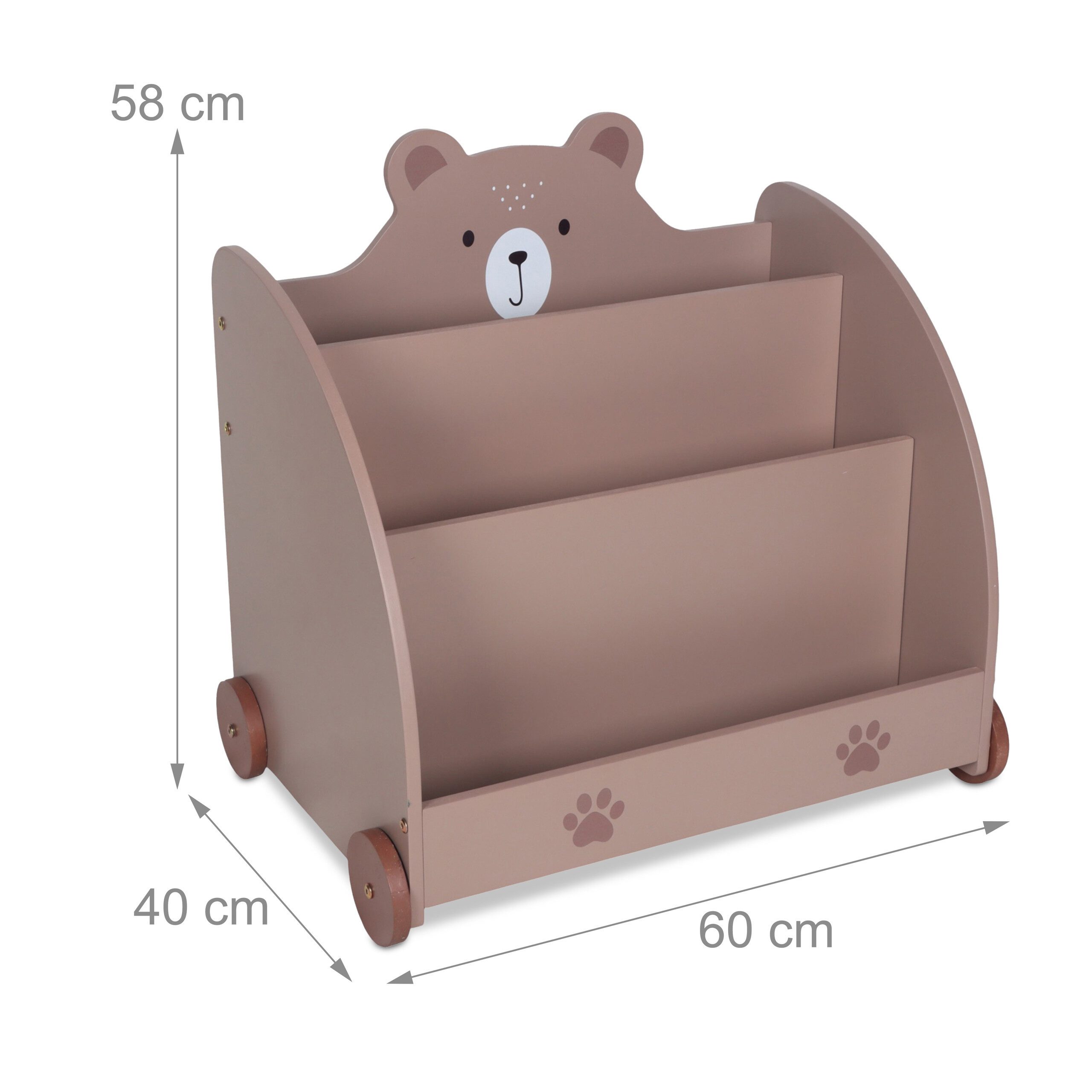 relaxdays Kinderregal Bücherregal Kinder Bär-Design, 1-tlg. – Bild 4 von 5