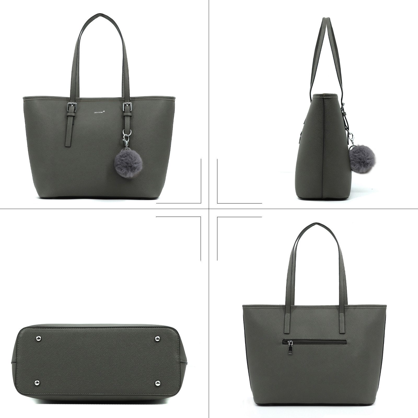 TAN.TOMI Shopper Handtasche Damen mit Geldbörse und Schlüsselanhänger, Groß Damen Handtasche, ​Geschenke für Frauen in schlichter Optik