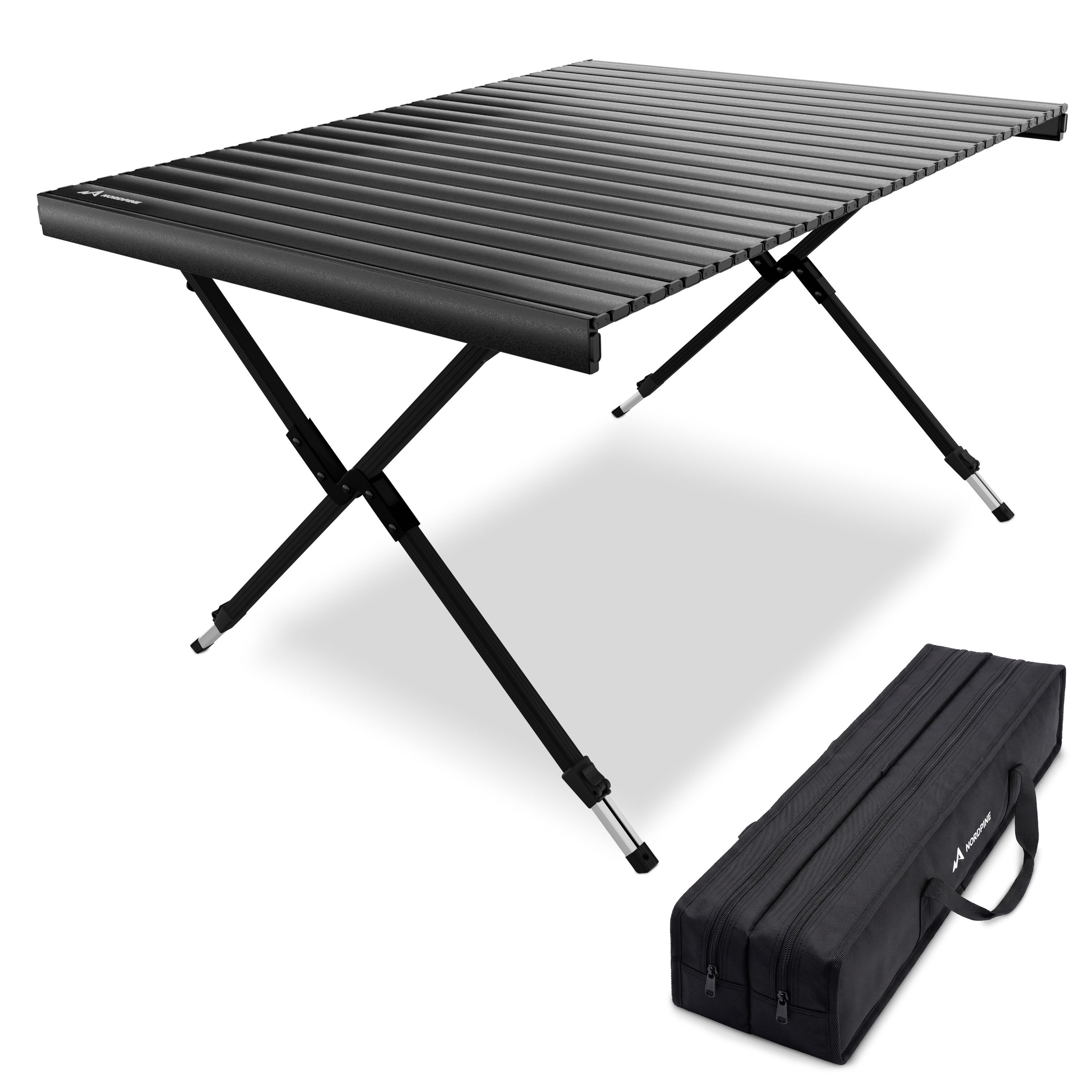 NEOLYMP Campingtisch Aluminium Campingtisch klappbar 45-68 cm mit Tragetasche (1 Tisch), Kleines Packmaß & höhenverstellbare faltbare Tischplatte