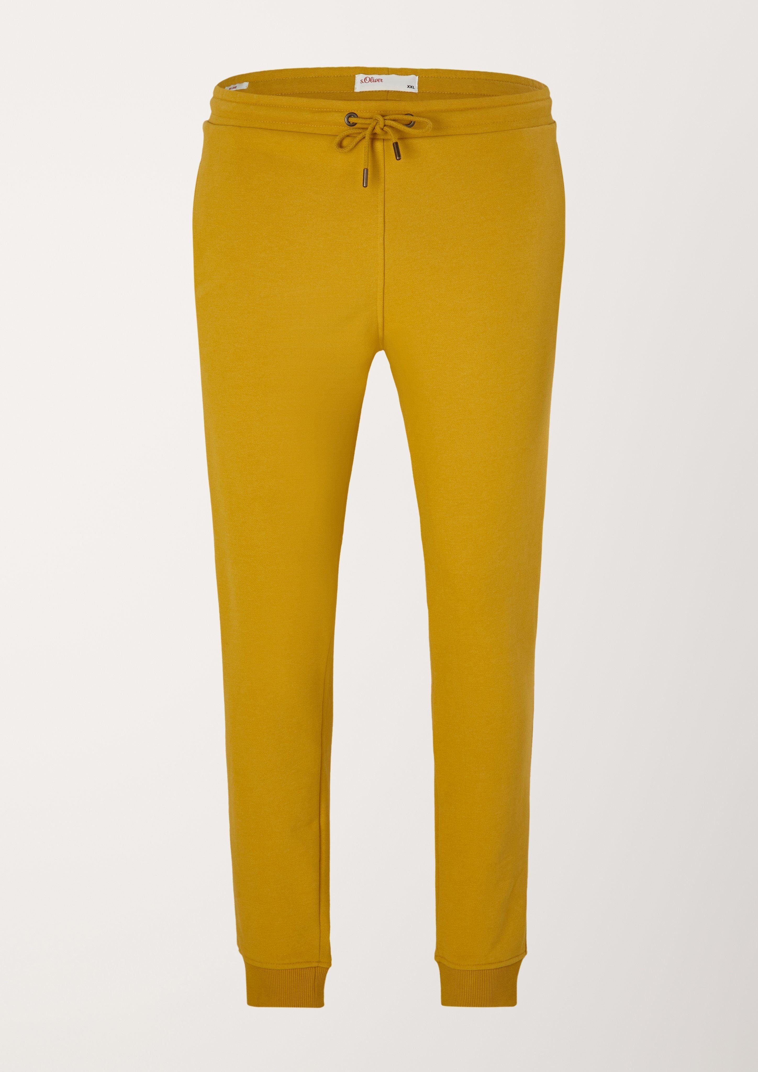 Stoffhose Relaxed: Sweat Rippbündchen yellow aus s.Oliver Jogger