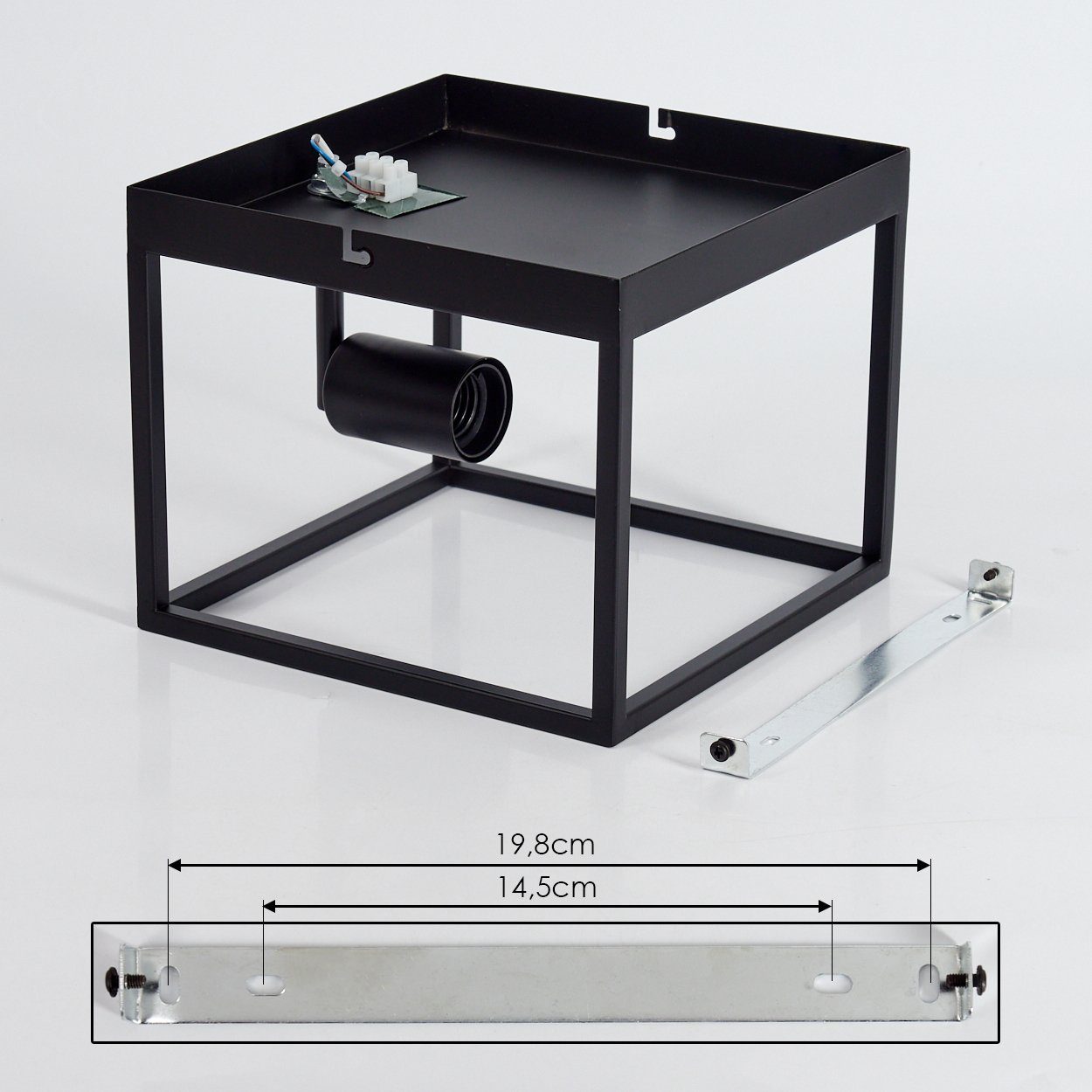 hofstein Wandleuchte »Palazzetto« moderne Wandlampe aus Metall in Schwarz, ohne Leuchtmittel, moderne Leuchte mit Lichteffekt durch Gitter-Optik, 1xE27