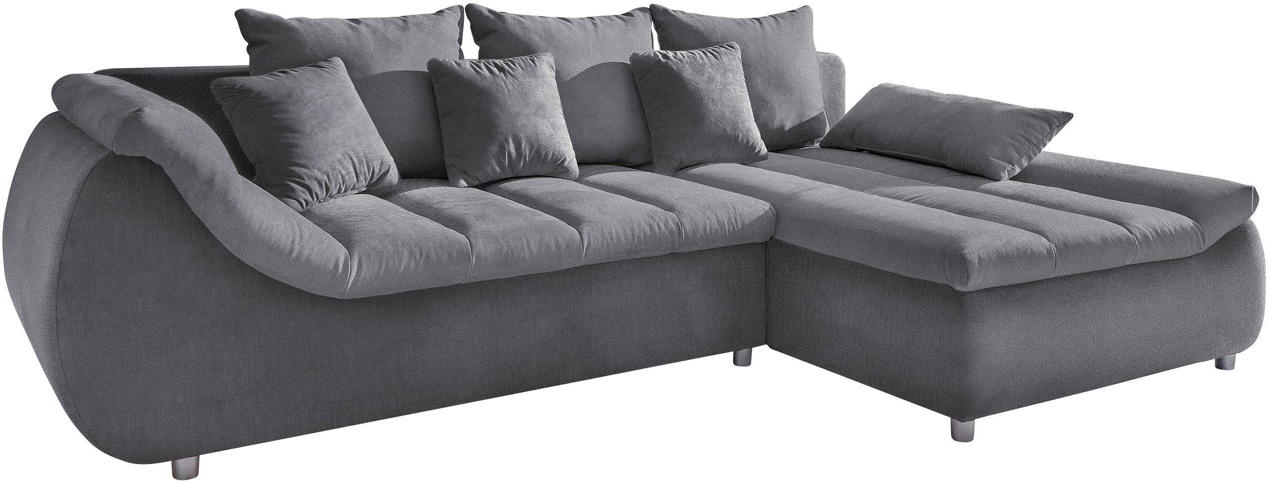 INOSIGN Ecksofa "Imola elegant und bequem, aktuelle Steppung im Sitz, L-For günstig online kaufen