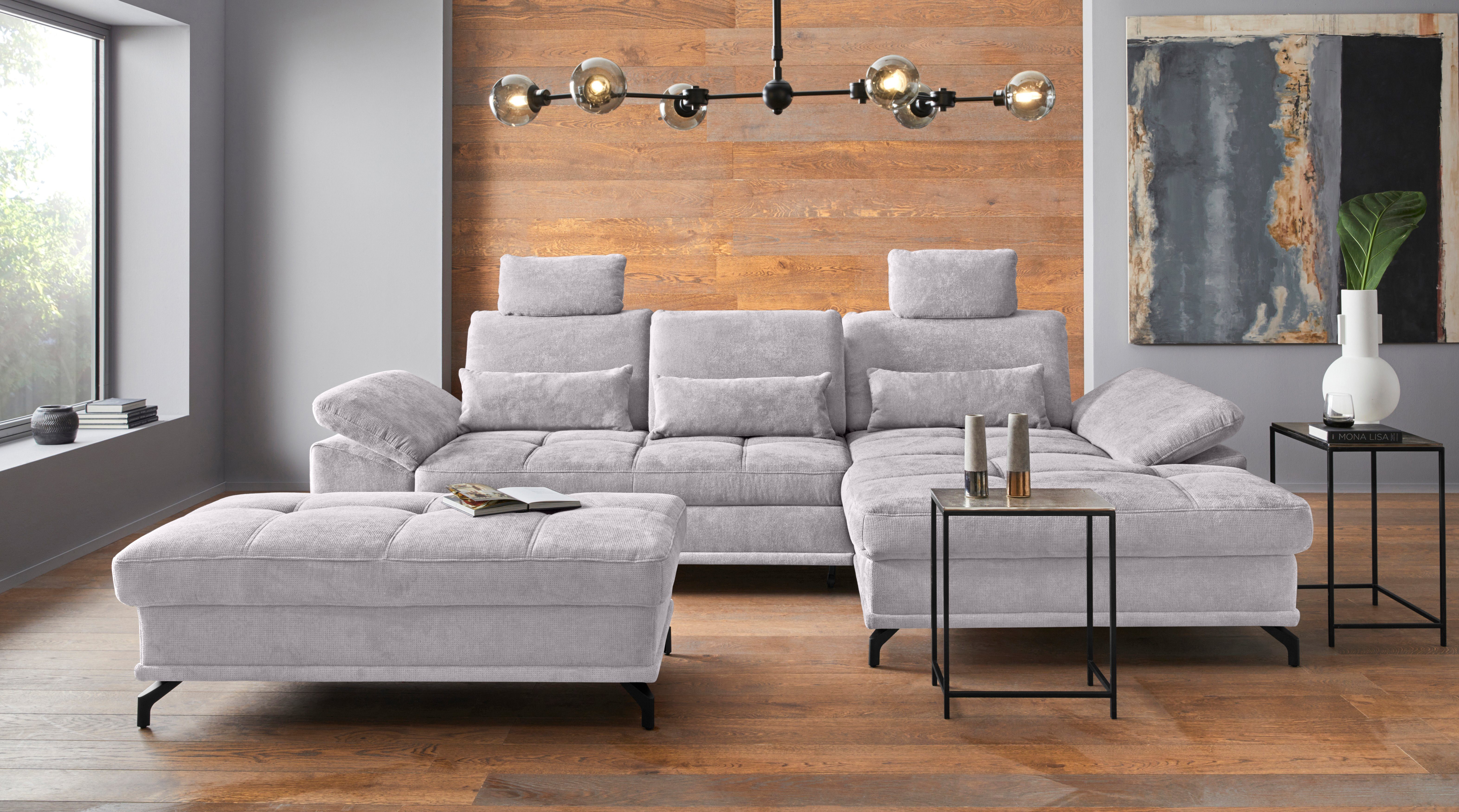 OTTO home Ecksofa Costello L-Form, B: 301 cm mit Sitztiefen-, Armteilverstellung &, 3 Nierenkissen, optional Bettfunktion & Bettkasten