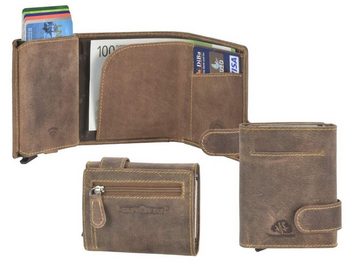 Greenburry Geldbörse "Vintage" Kartenportemonnaie Leder 8x10cm, Lederbörse, Card-Slider, Kartenetui mit RFID Schutz, Herren, klein