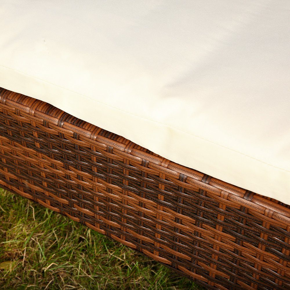 Mucola Gartenliege Rattan Sonnenliege Gartenliege Polyrattan Rattanmöbel Te günstig online kaufen