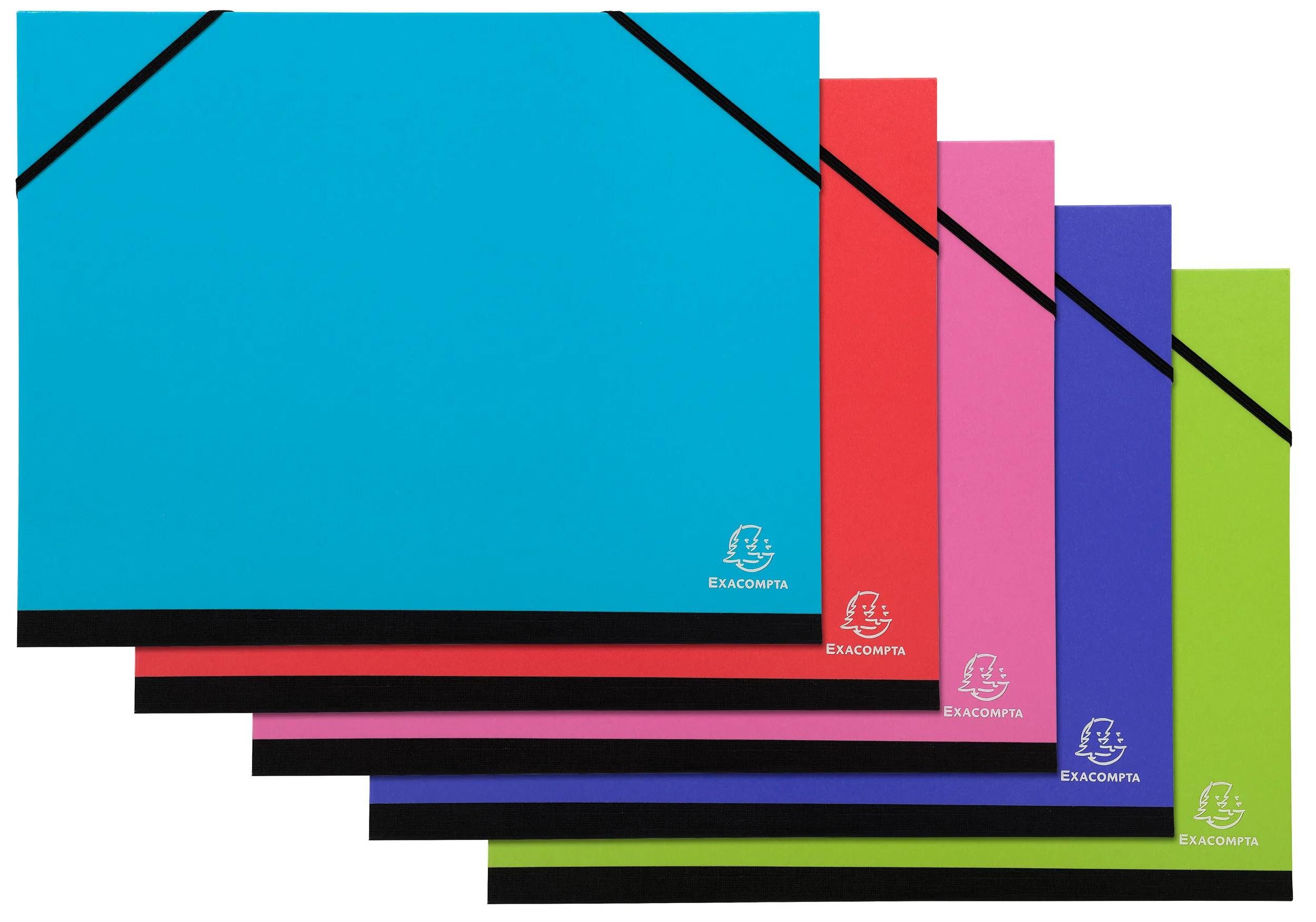 Schreibmappe 5x Zeichenmappe + Gummizugverschluss 28x38cm, B4, sortiert, 25529E