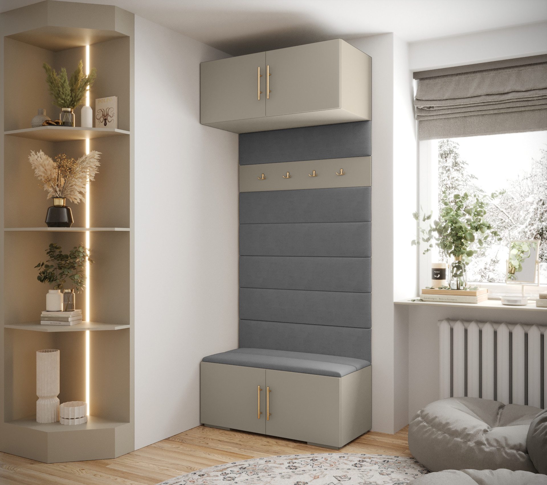 ABIKS MÖBEL Garderoben-Set Inova 3 Sitz, Schrank mit Regalen, Kleiderbügeln günstig online kaufen