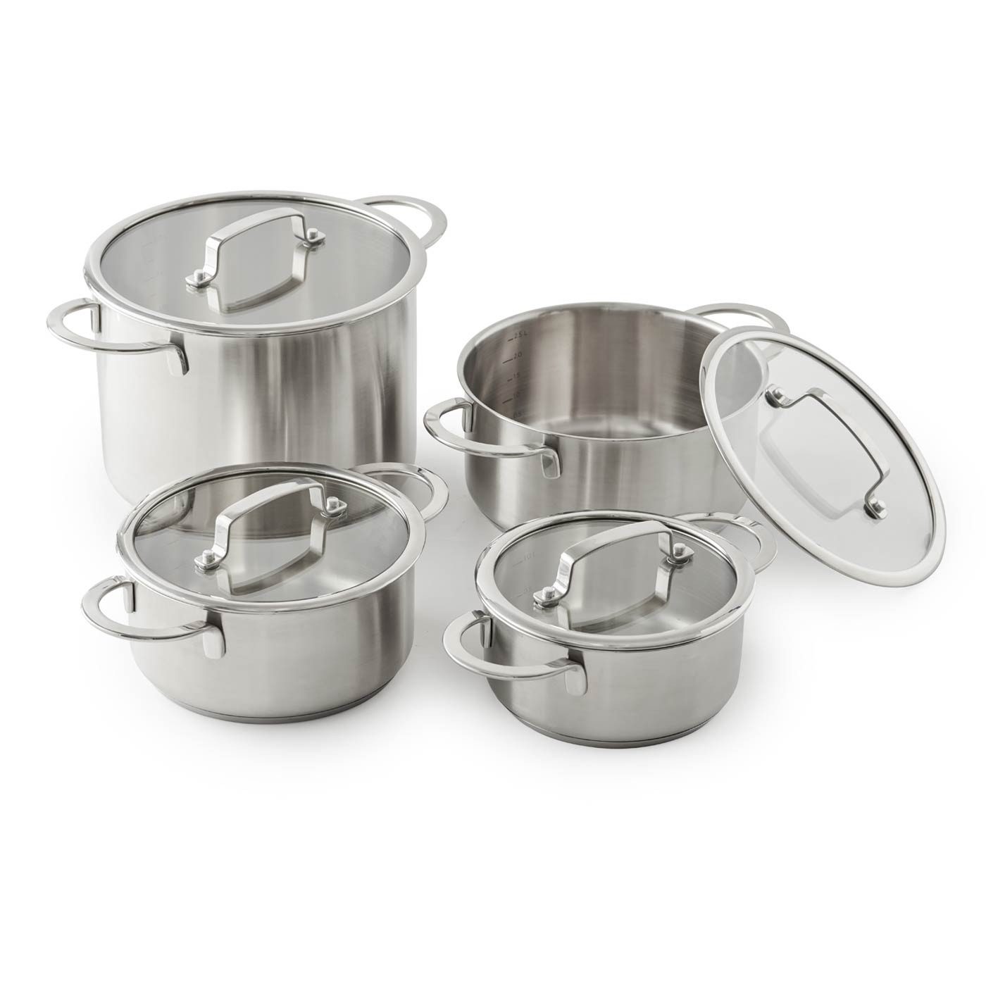 Betty Bossi Topf-Set 4er Set Edelstahl alle Herdarten 1 bis 5 Liter, Edelstahl 18/10 (Set, 4-tlg)