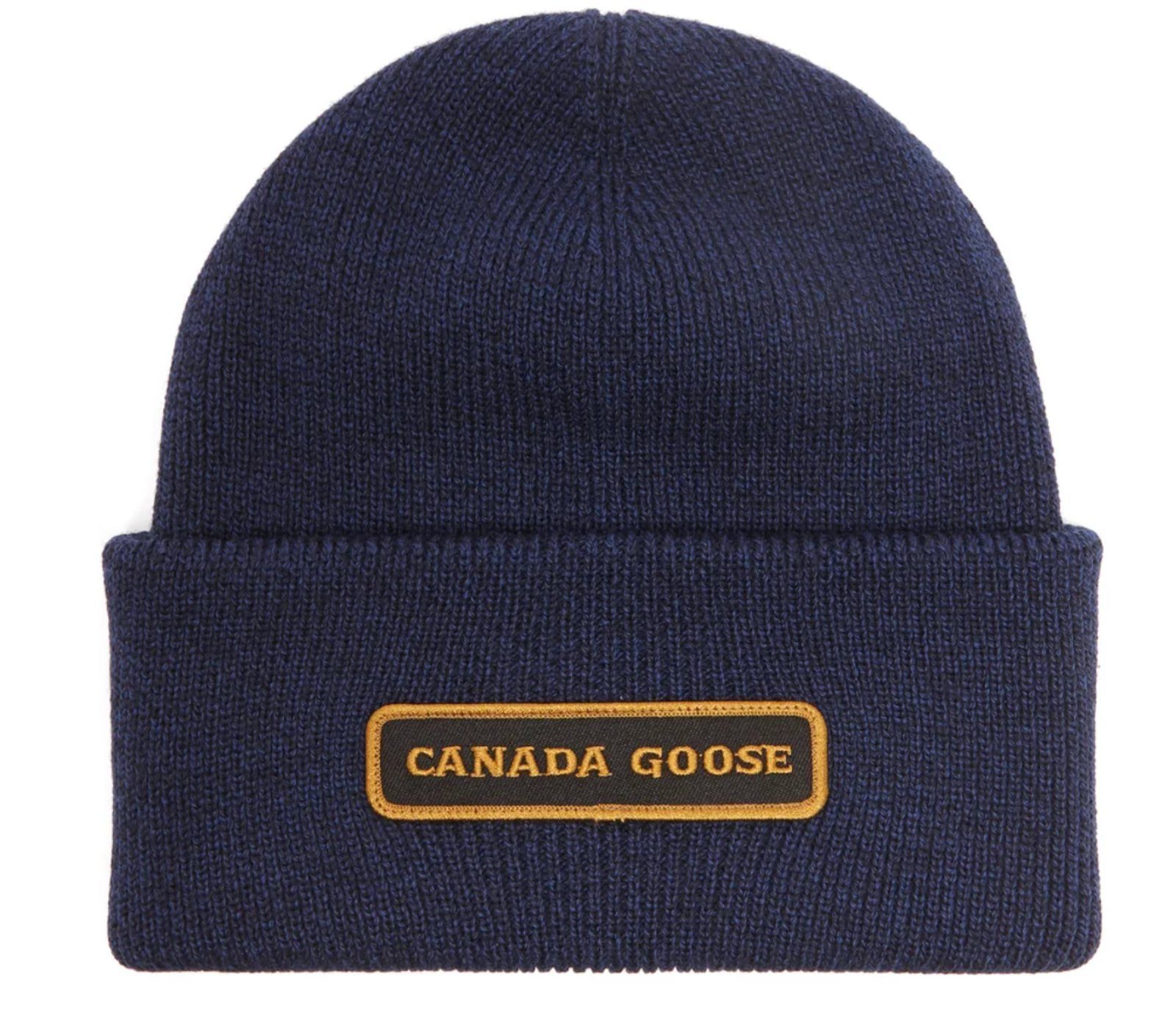 CANADA GOOSE Baseball Cap Emblem Merino Wool Embroidered Logo Beanie