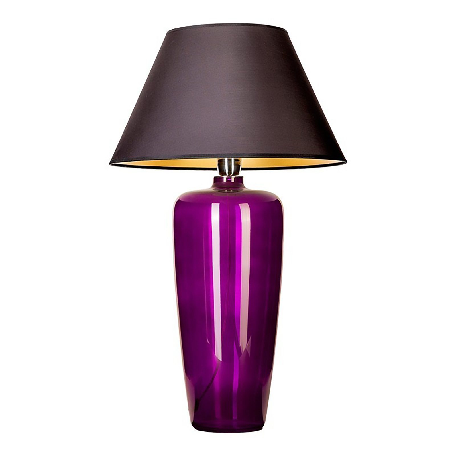 Glaslampe Tischlampe Signature Lampenschirm Home schmal, Collection Leuchtmittel, Glas ohne mundgeblasen Tischleuchte mit aus Warmweiß, lila