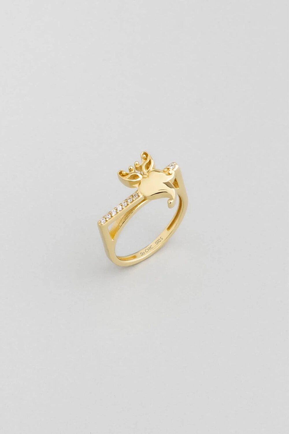 So CHIC... Silberring Chic Eule Ring in 18K vergoldetem Silber