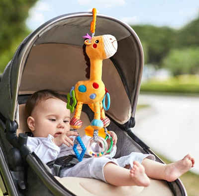 XDeer Handpuppe Hängendes Rasselspielzeug,Plüsch Spielzeug,Baby Kinderwagen Spielzeug, mit Windspielen,Autositz Krippe Plüsch Tier Aktivitäts Spielzeug