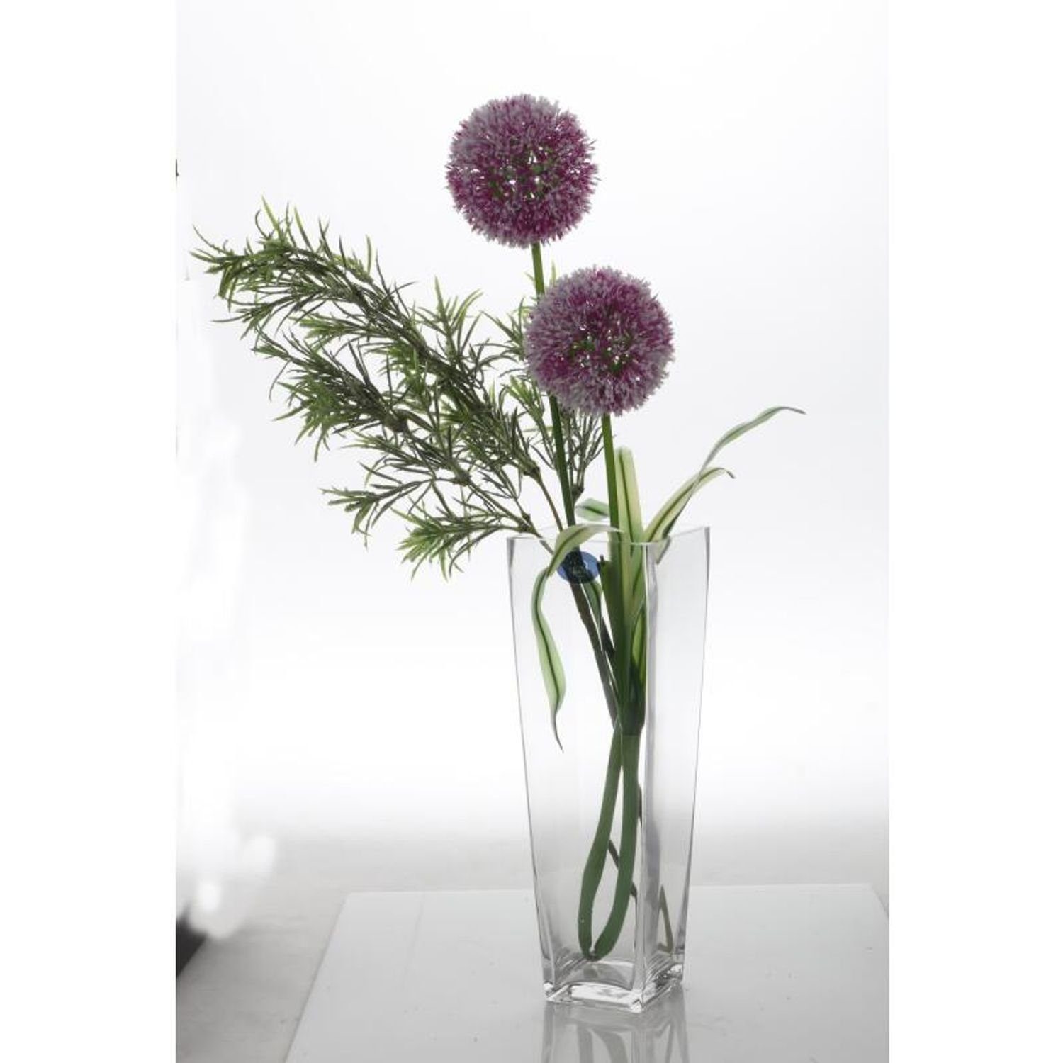 Blumenvase BURI Glas Blumen wohnen Haushalt Tischvase 6x eckig Glasvase Vase Dekorati