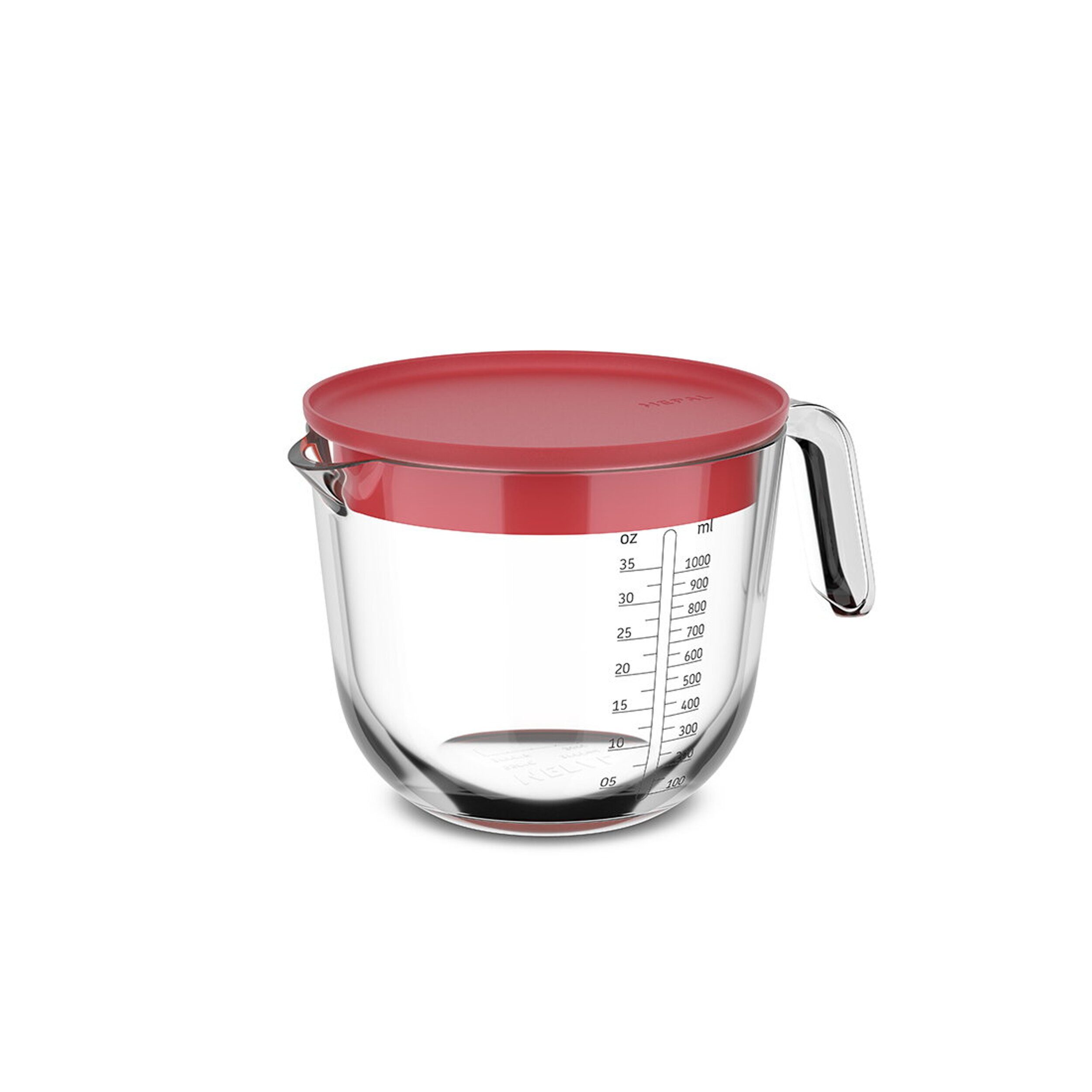 Mepal Backblech Mepal Chef it 1 l Glas Messbecher mit Deckel - Coral