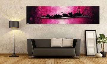 WandbilderXXL XXL-Wandbild Raspberry 240 x 60 cm, Abstraktes Gemälde, handgemaltes Unikat